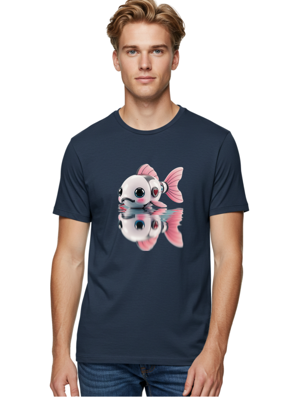 Robot-Fish-3 Men'S Graphic Tee, 100% Cotton, Comfortable Casual Summer Wear, Machine Washable, Vintage Camera, Old Camera, Antique Camera, Black Camera, Classic Photography, Photography Equipment, Nostalgic Device, Film Camera, Camera Art Bal246