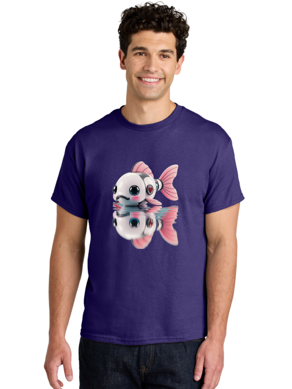 Robot-Fish-3 Men'S Graphic Tee, 100% Cotton, Comfortable Casual Summer Wear, Machine Washable, Vintage Camera, Old Camera, Antique Camera, Black Camera, Classic Photography, Photography Equipment, Nostalgic Device, Film Camera, Camera Art Bal246