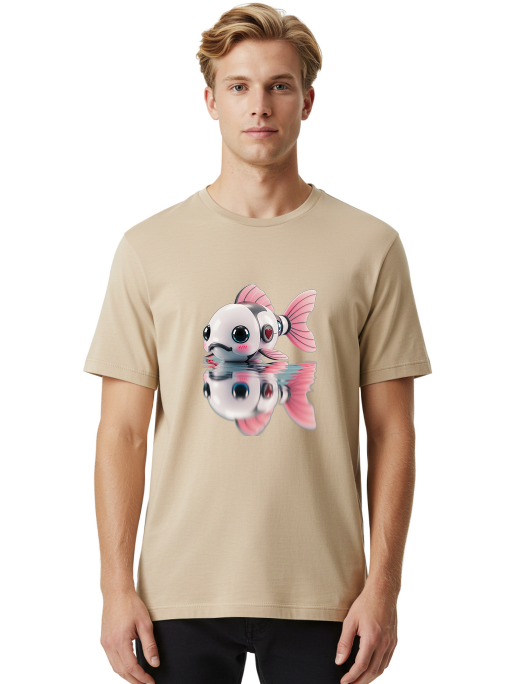 Robot-Fish-3 Men'S Graphic Tee, 100% Cotton, Comfortable Casual Summer Wear, Machine Washable, Vintage Camera, Old Camera, Antique Camera, Black Camera, Classic Photography, Photography Equipment, Nostalgic Device, Film Camera, Camera Art Bal246