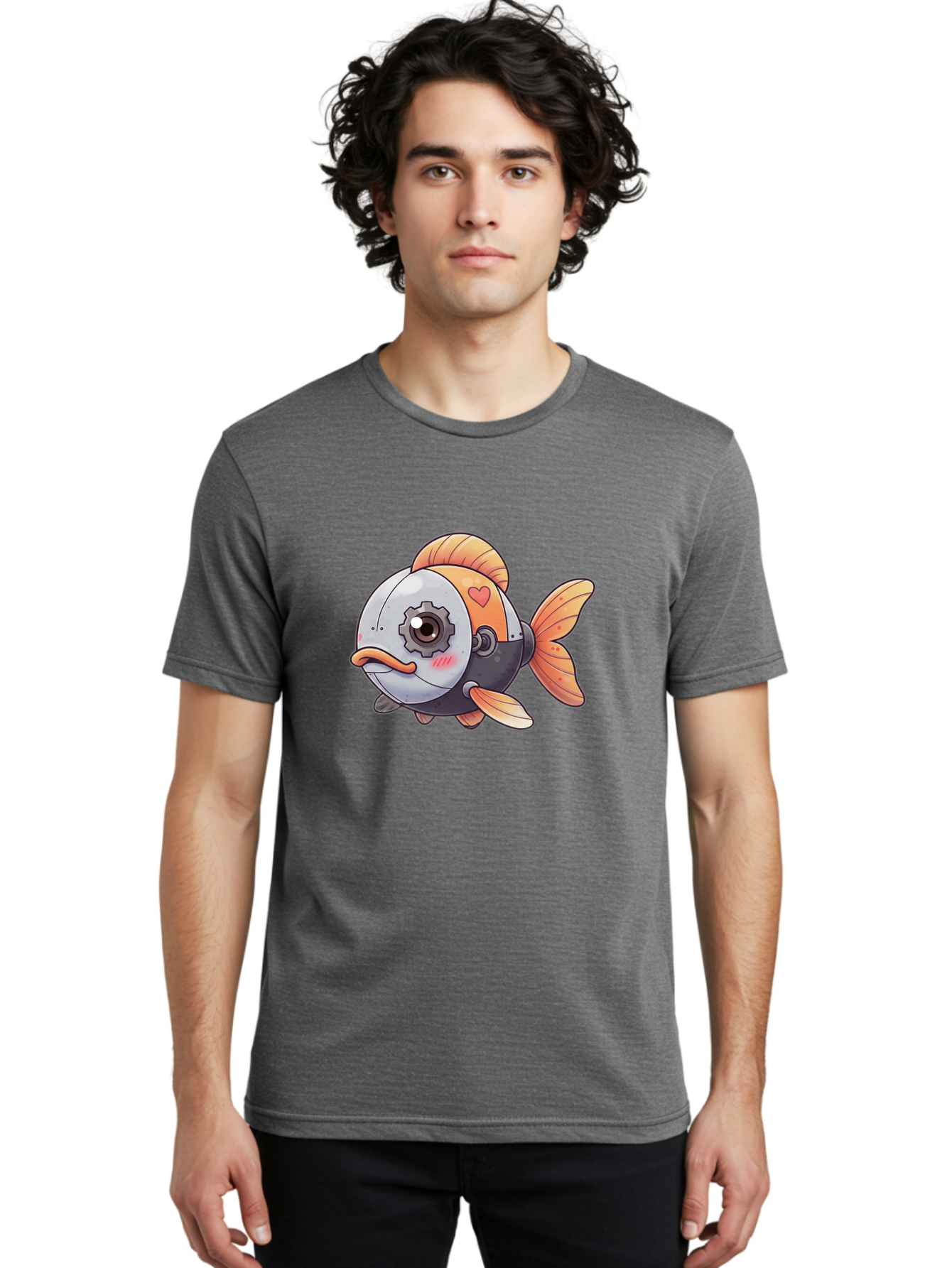 Robot-Fish-4 Men'S Graphic Tee, 100% Cotton, Comfortable Casual Summer Wear, Machine Washable, Vintage Camera, Old Camera, Antique Camera, Black Camera, Classic Photography, Photography Equipment, Nostalgic Device, Film Camera, Camera Art Bal247