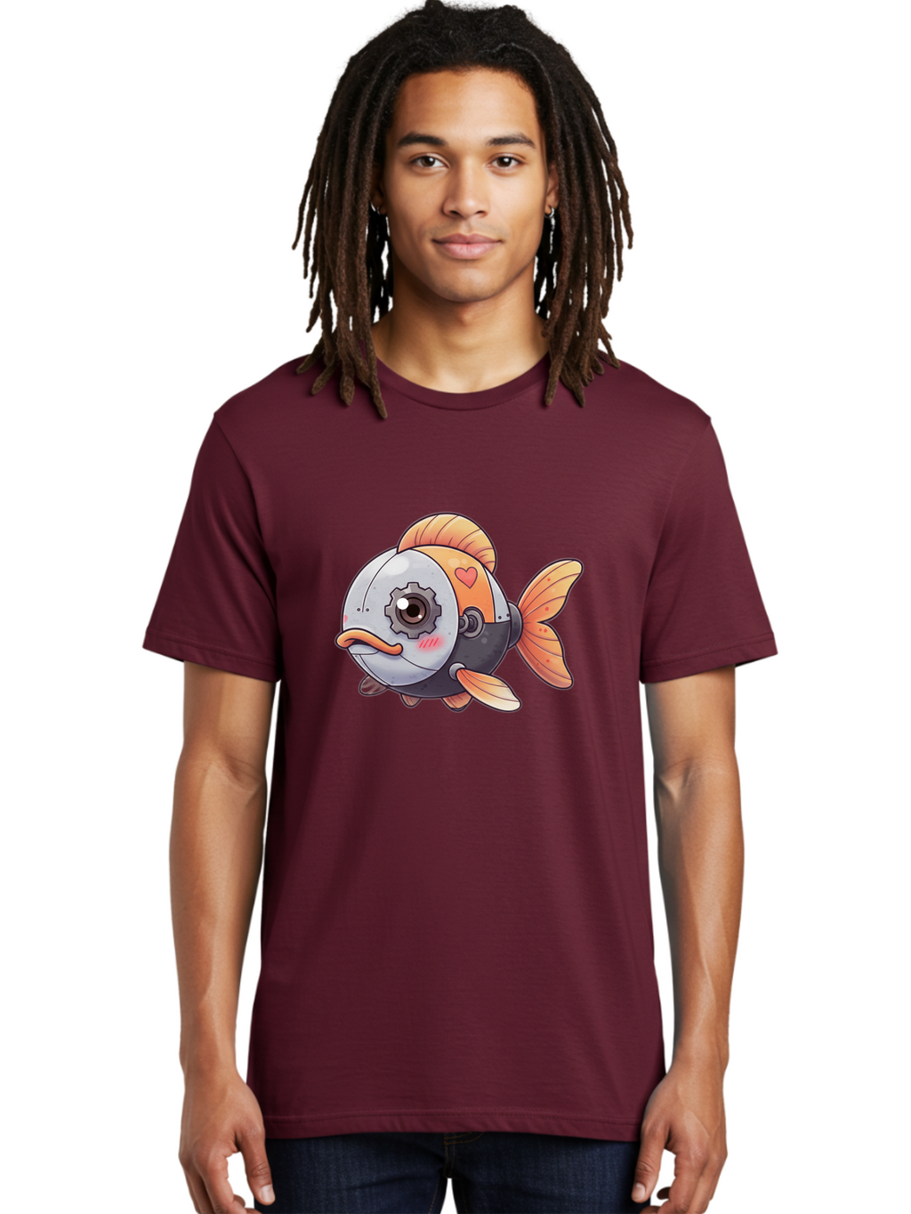 Robot-Fish-4 Men'S Graphic Tee, 100% Cotton, Comfortable Casual Summer Wear, Machine Washable, Vintage Camera, Old Camera, Antique Camera, Black Camera, Classic Photography, Photography Equipment, Nostalgic Device, Film Camera, Camera Art Bal247
