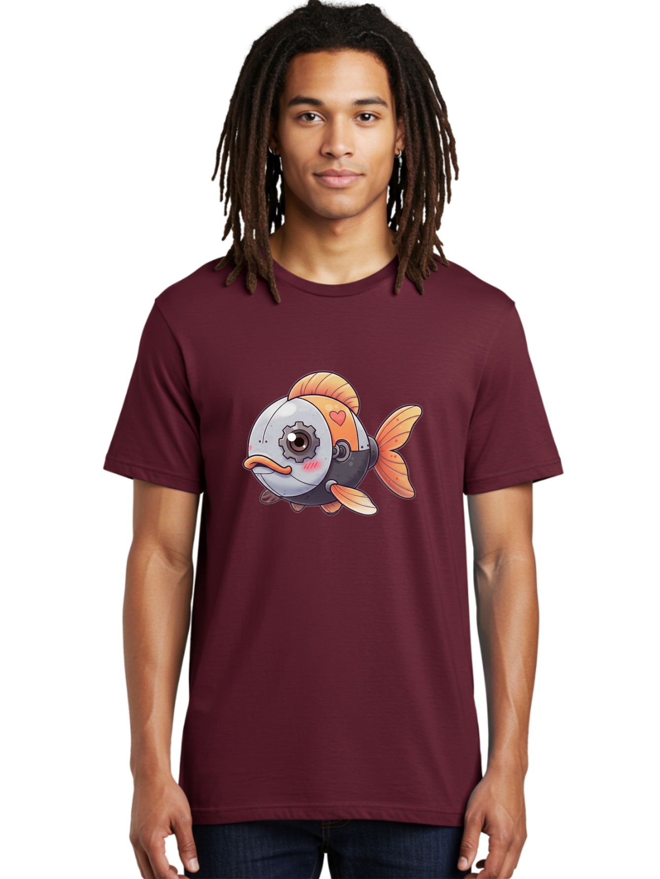 Robot-Fish-4 Men'S Graphic Tee, 100% Cotton, Comfortable Casual Summer Wear, Machine Washable, Vintage Camera, Old Camera, Antique Camera, Black Camera, Classic Photography, Photography Equipment, Nostalgic Device, Film Camera, Camera Art Bal247