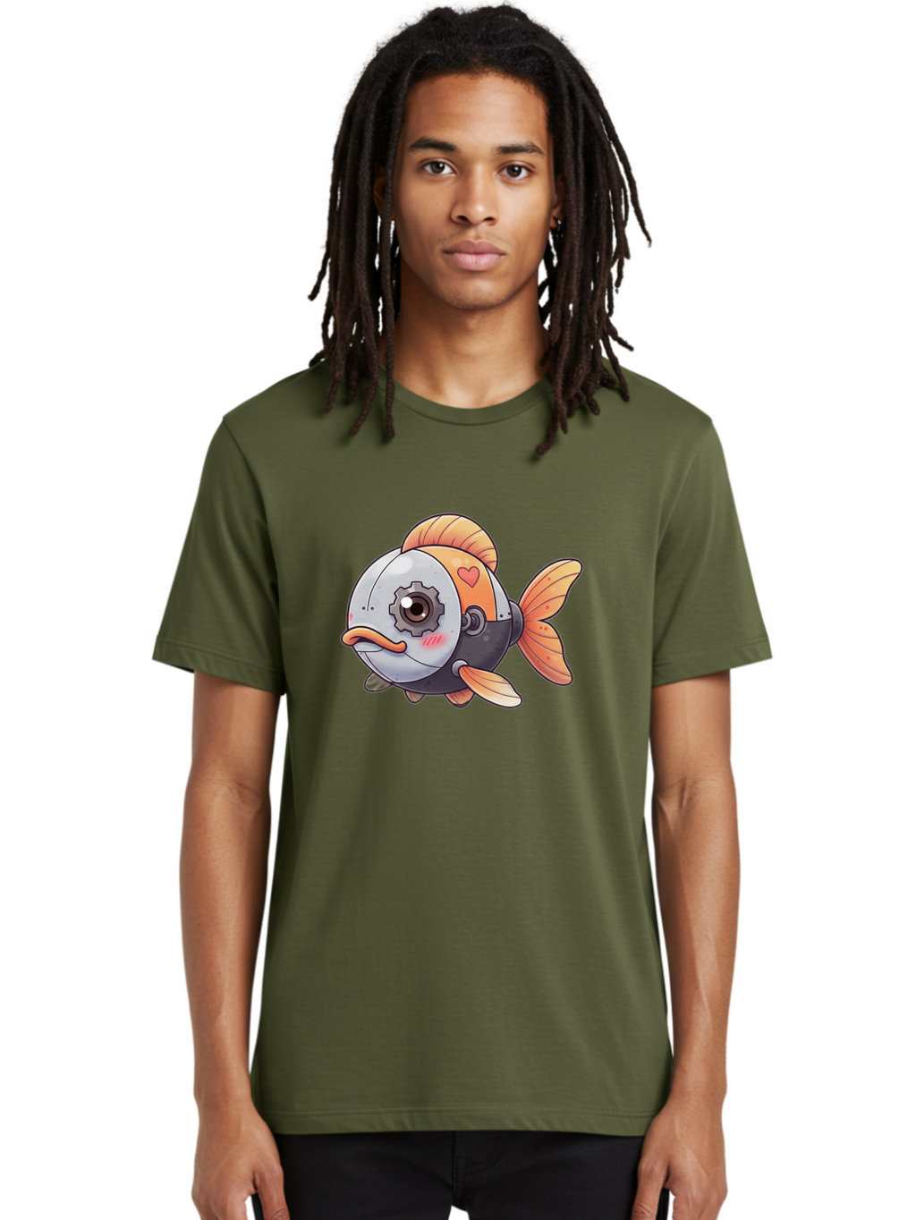 Robot-Fish-4 Men'S Graphic Tee, 100% Cotton, Comfortable Casual Summer Wear, Machine Washable, Vintage Camera, Old Camera, Antique Camera, Black Camera, Classic Photography, Photography Equipment, Nostalgic Device, Film Camera, Camera Art Bal247