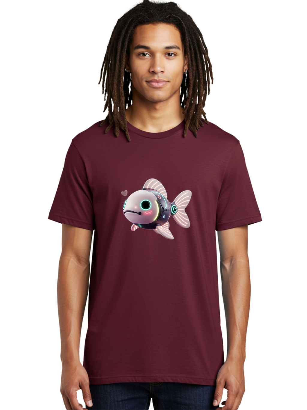 Robot-Fish-5 Men'S Graphic Tee, 100% Cotton, Comfortable Casual Summer Wear, Machine Washable, Vintage Camera, Old Camera, Antique Camera, Black Camera, Classic Photography, Photography Equipment, Nostalgic Device, Film Camera, Camera Art Bal248