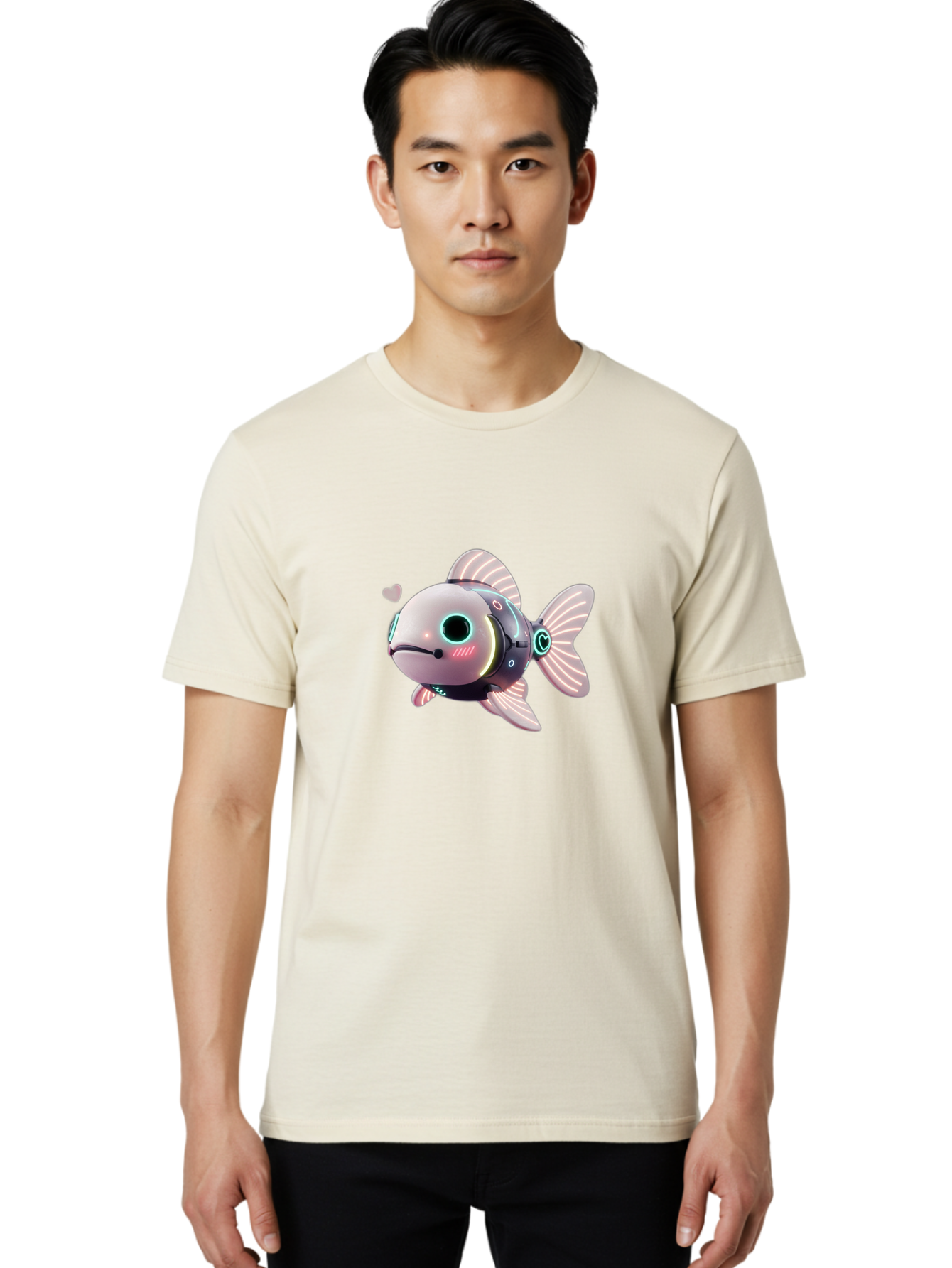 Robot-Fish-5 Men'S Graphic Tee, 100% Cotton, Comfortable Casual Summer Wear, Machine Washable, Vintage Camera, Old Camera, Antique Camera, Black Camera, Classic Photography, Photography Equipment, Nostalgic Device, Film Camera, Camera Art Bal248