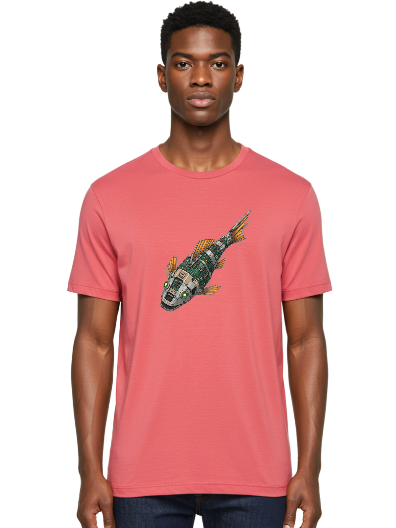 Robot-Fish-6 Men'S Graphic Tee, 100% Cotton, Comfortable Casual Summer Wear, Machine Washable, Vintage Camera, Old Camera, Antique Camera, Black Camera, Classic Photography, Photography Equipment, Nostalgic Device, Film Camera, Camera Art Bal249