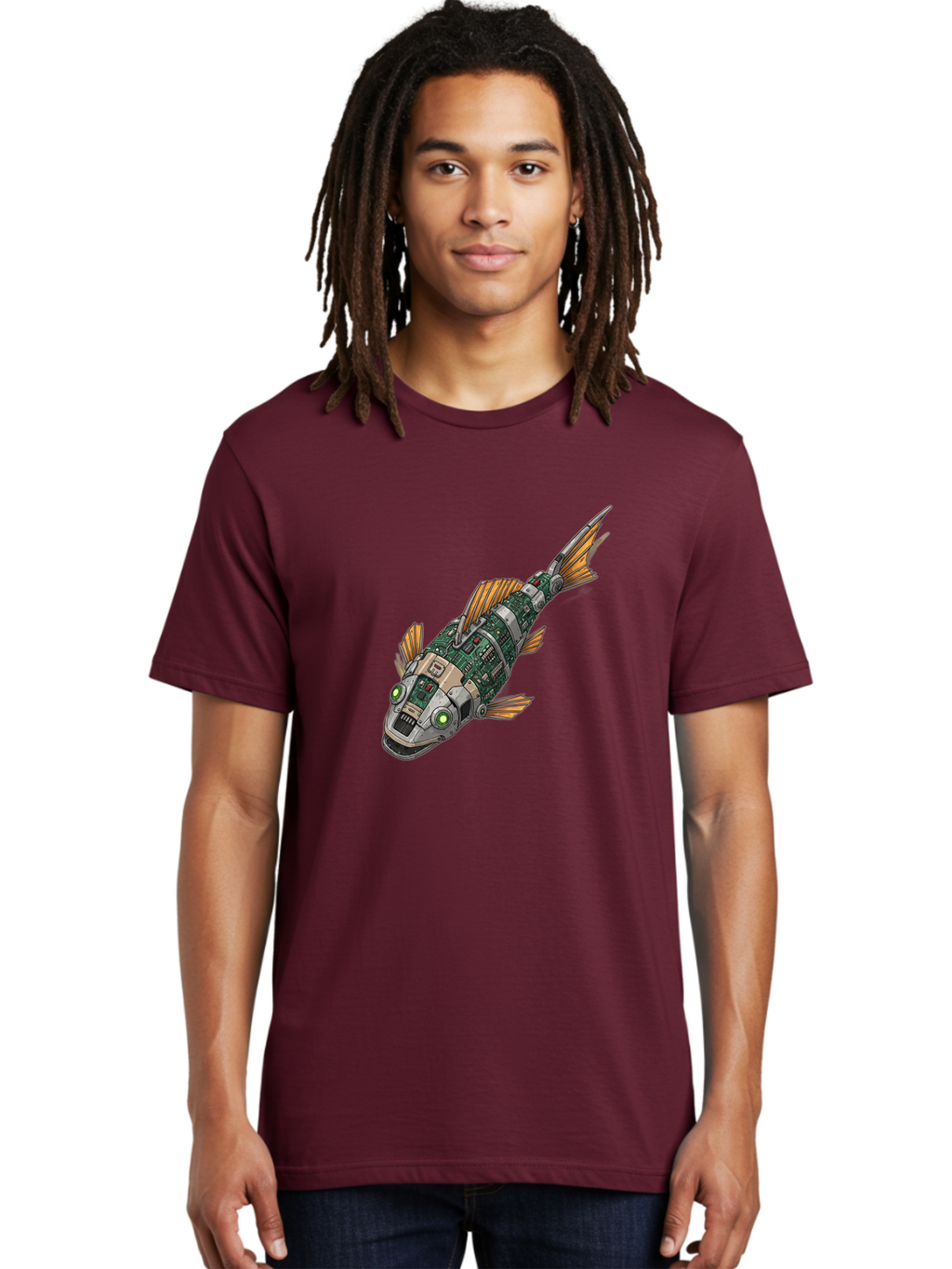 Robot-Fish-6 Men'S Graphic Tee, 100% Cotton, Comfortable Casual Summer Wear, Machine Washable, Vintage Camera, Old Camera, Antique Camera, Black Camera, Classic Photography, Photography Equipment, Nostalgic Device, Film Camera, Camera Art Bal249