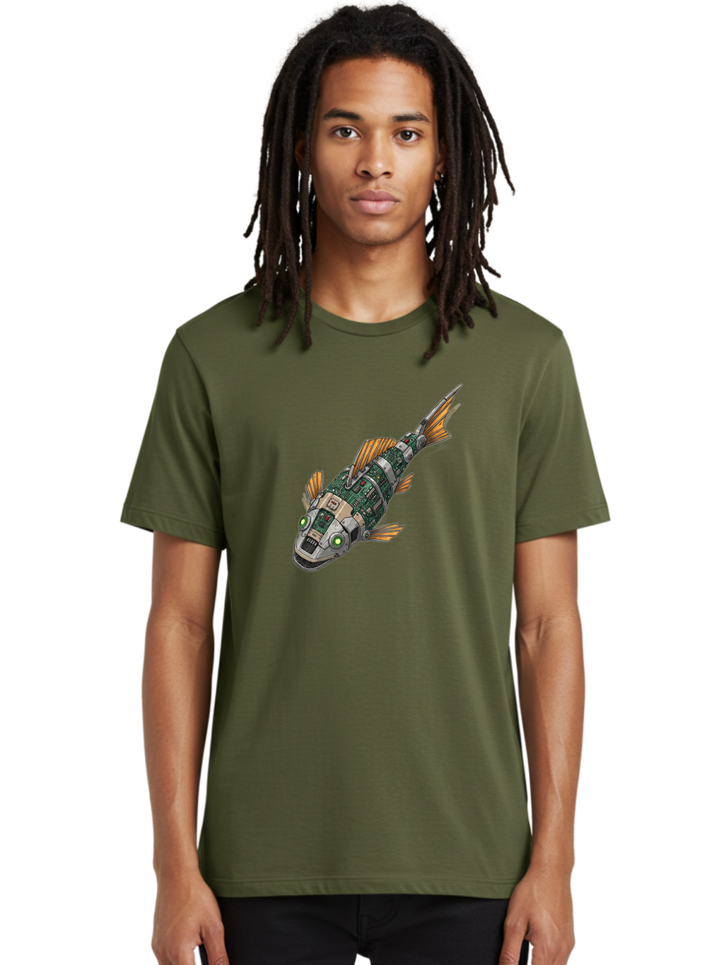Robot-Fish-6 Men'S Graphic Tee, 100% Cotton, Comfortable Casual Summer Wear, Machine Washable, Vintage Camera, Old Camera, Antique Camera, Black Camera, Classic Photography, Photography Equipment, Nostalgic Device, Film Camera, Camera Art Bal249