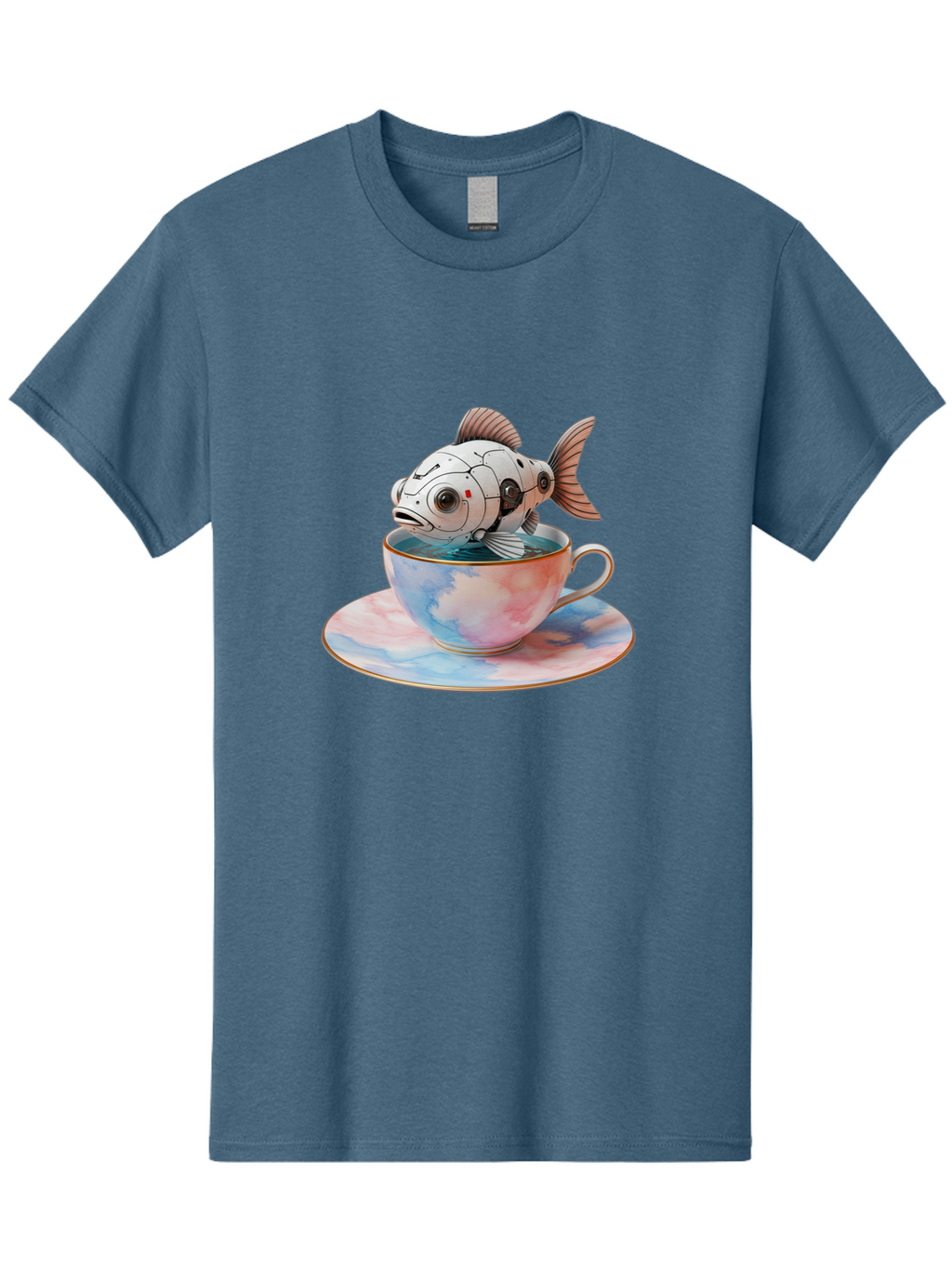 Robot-Fish-In-Tea-Cup Men'S Graphic Tee, 100% Cotton, Comfortable Casual Summer Wear, Machine Washable, Vintage Camera, Old Camera, Antique Camera, Black Camera, Classic Photography, Photography Equipment, Nostalgic Device, Film Camera, Bal251