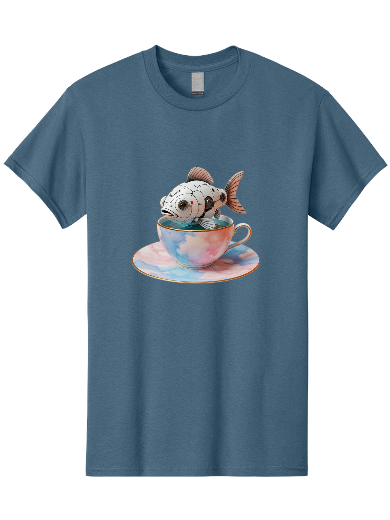Robot-Fish-In-Tea-Cup Men'S Graphic Tee, 100% Cotton, Comfortable Casual Summer Wear, Machine Washable, Vintage Camera, Old Camera, Antique Camera, Black Camera, Classic Photography, Photography Equipment, Nostalgic Device, Film Camera, Bal251