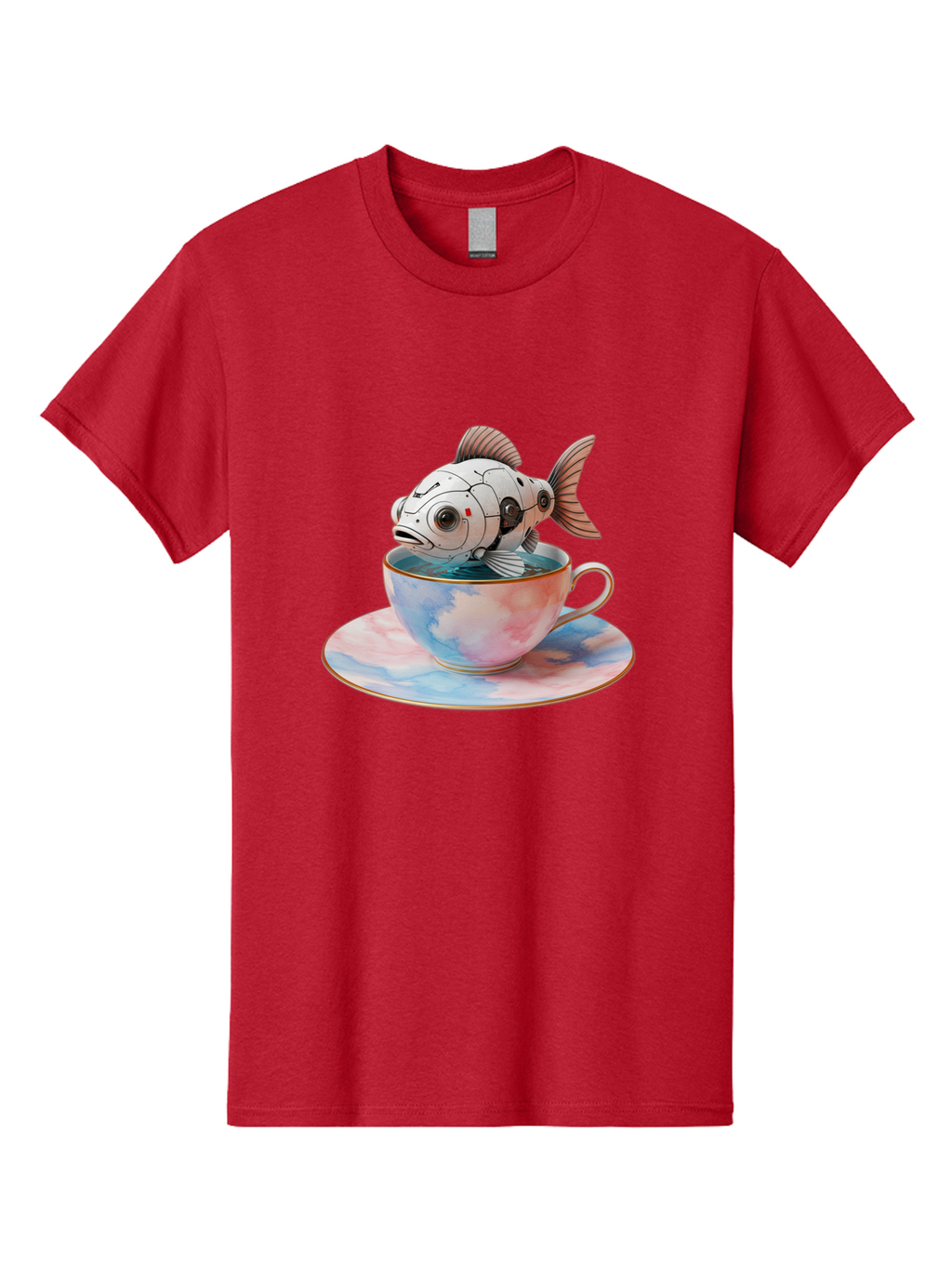 Robot-Fish-In-Tea-Cup Men'S Graphic Tee, 100% Cotton, Comfortable Casual Summer Wear, Machine Washable, Vintage Camera, Old Camera, Antique Camera, Black Camera, Classic Photography, Photography Equipment, Nostalgic Device, Film Camera, Bal251
