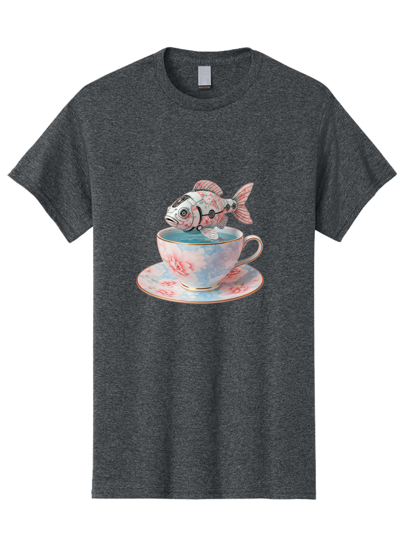 Robot-Fish-In-Teacup Men'S Graphic Tee, 100% Cotton, Comfortable Casual Summer Wear, Machine Washable, Vintage Camera, Old Camera, Antique Camera, Black Camera, Classic Photography, Photography Equipment, Nostalgic Device, Film Camera, Bal252