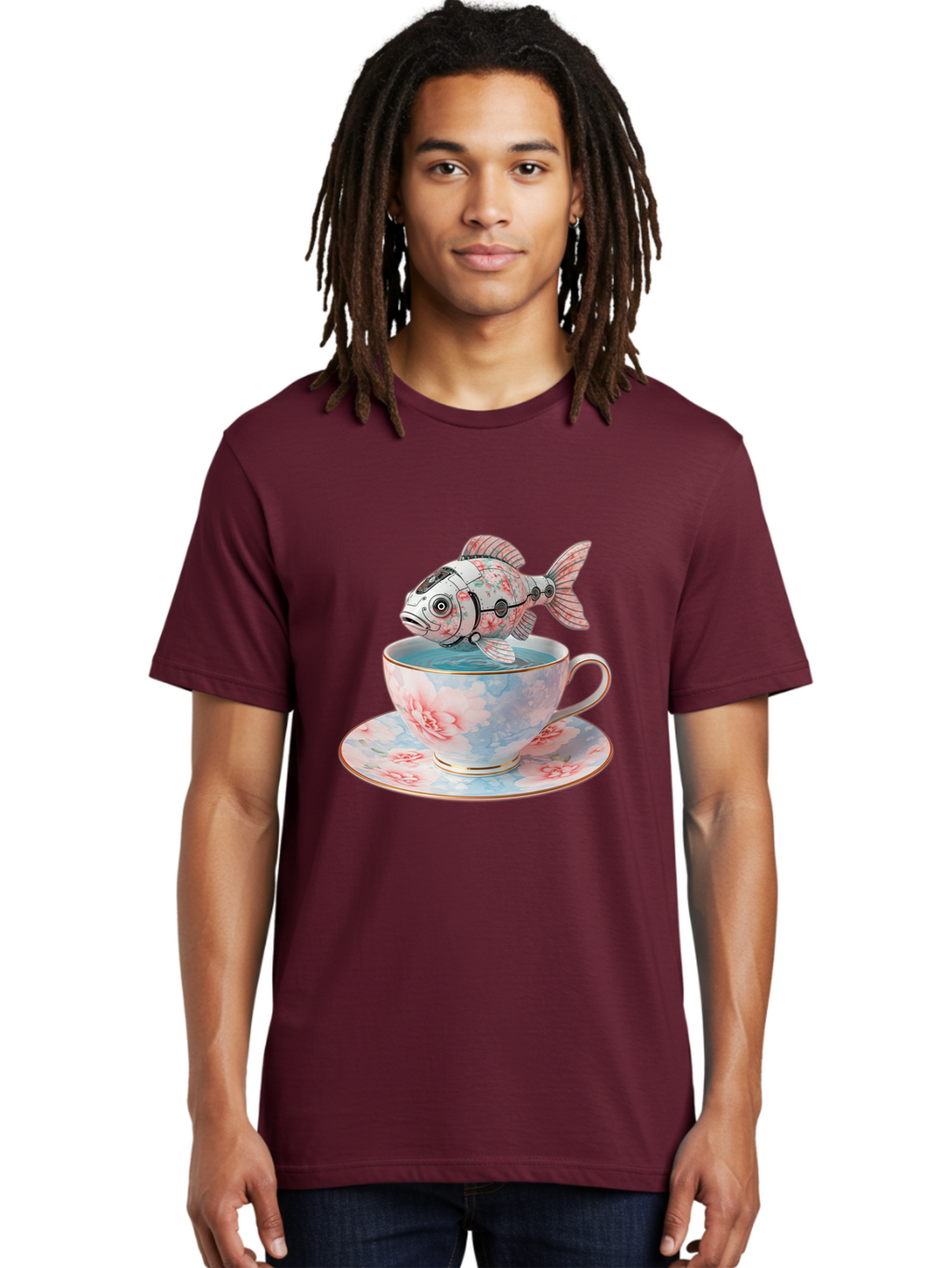 Robot-Fish-In-Teacup Men'S Graphic Tee, 100% Cotton, Comfortable Casual Summer Wear, Machine Washable, Vintage Camera, Old Camera, Antique Camera, Black Camera, Classic Photography, Photography Equipment, Nostalgic Device, Film Camera, Bal252