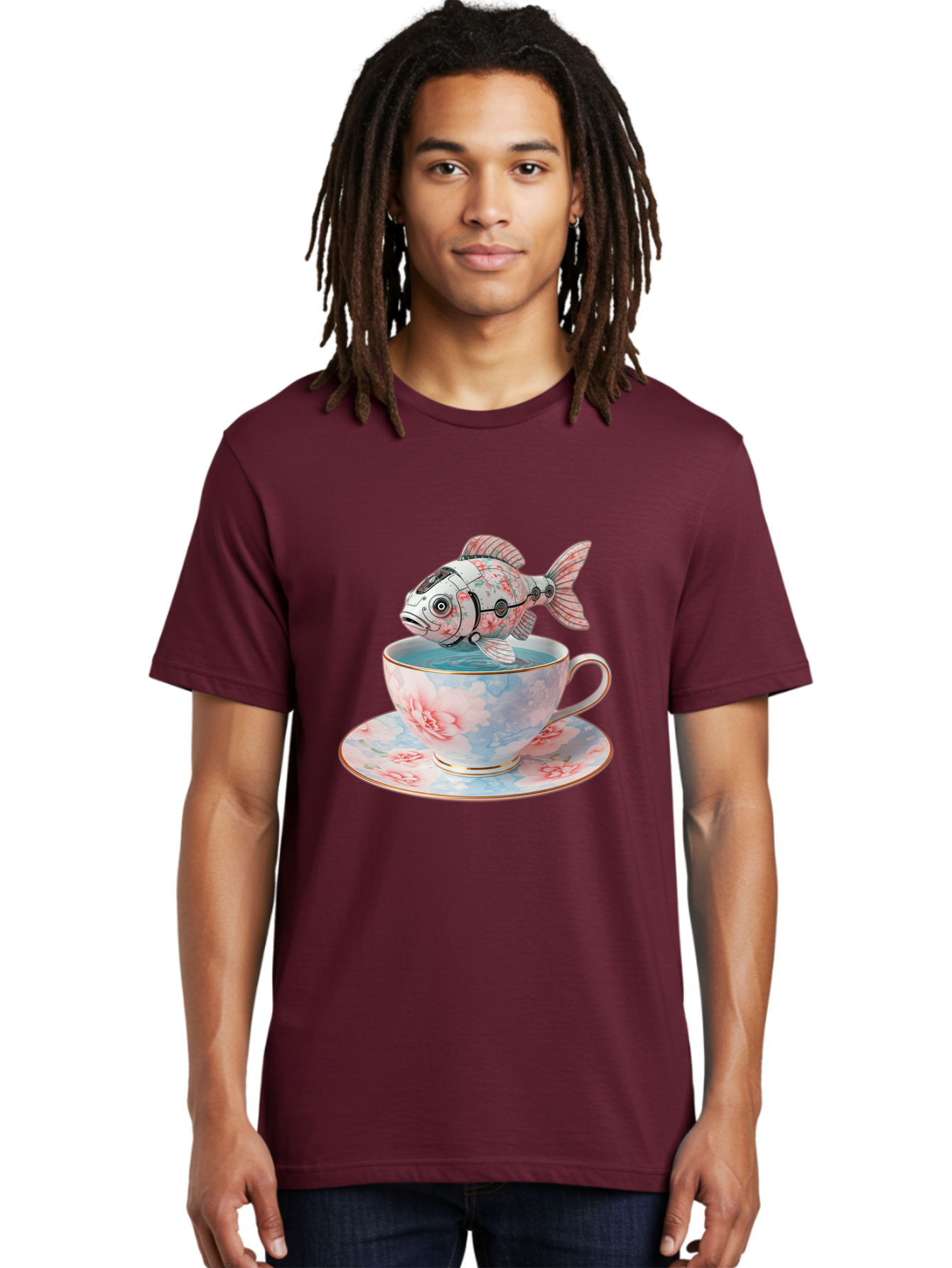 Robot-Fish-In-Teacup Men'S Graphic Tee, 100% Cotton, Comfortable Casual Summer Wear, Machine Washable, Vintage Camera, Old Camera, Antique Camera, Black Camera, Classic Photography, Photography Equipment, Nostalgic Device, Film Camera, Bal252