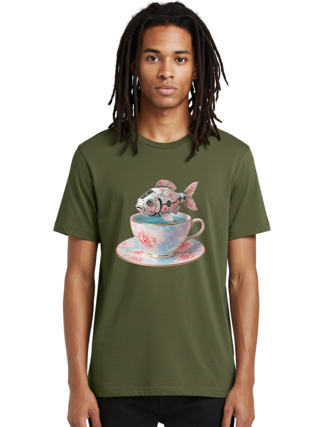 Robot-Fish-In-Teacup Men'S Graphic Tee, 100% Cotton, Comfortable Casual Summer Wear, Machine Washable, Vintage Camera, Old Camera, Antique Camera, Black Camera, Classic Photography, Photography Equipment, Nostalgic Device, Film Camera, Bal252
