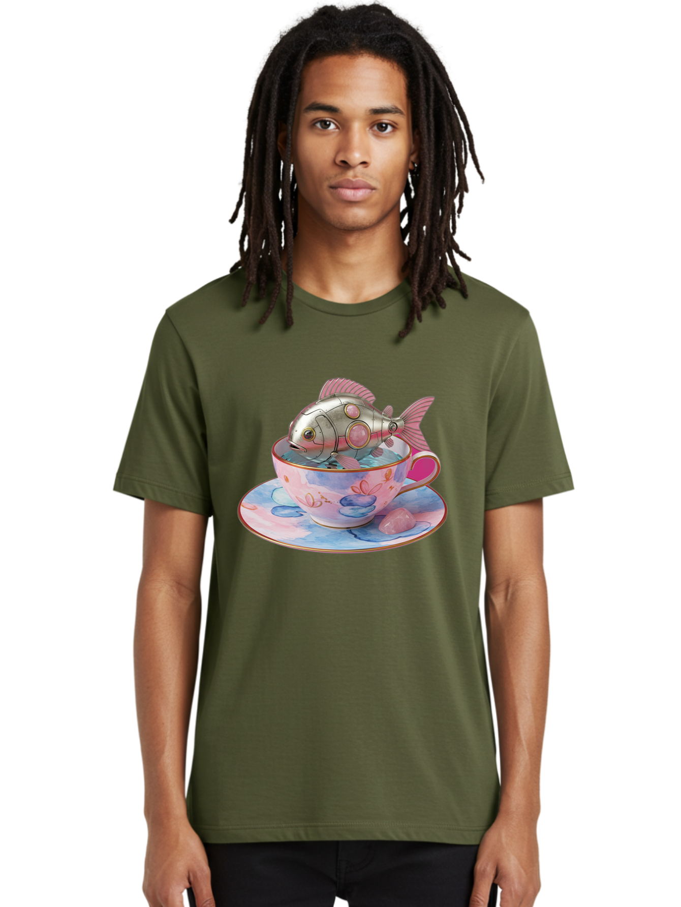 Robot-Fish-Tea-Cup Men'S Graphic Tee, 100% Cotton, Comfortable Casual Summer Wear, Machine Washable, Vintage Camera, Old Camera, Antique Camera, Black Camera, Classic Photography, Photography Equipment, Nostalgic Device, Film Camera, Bal253