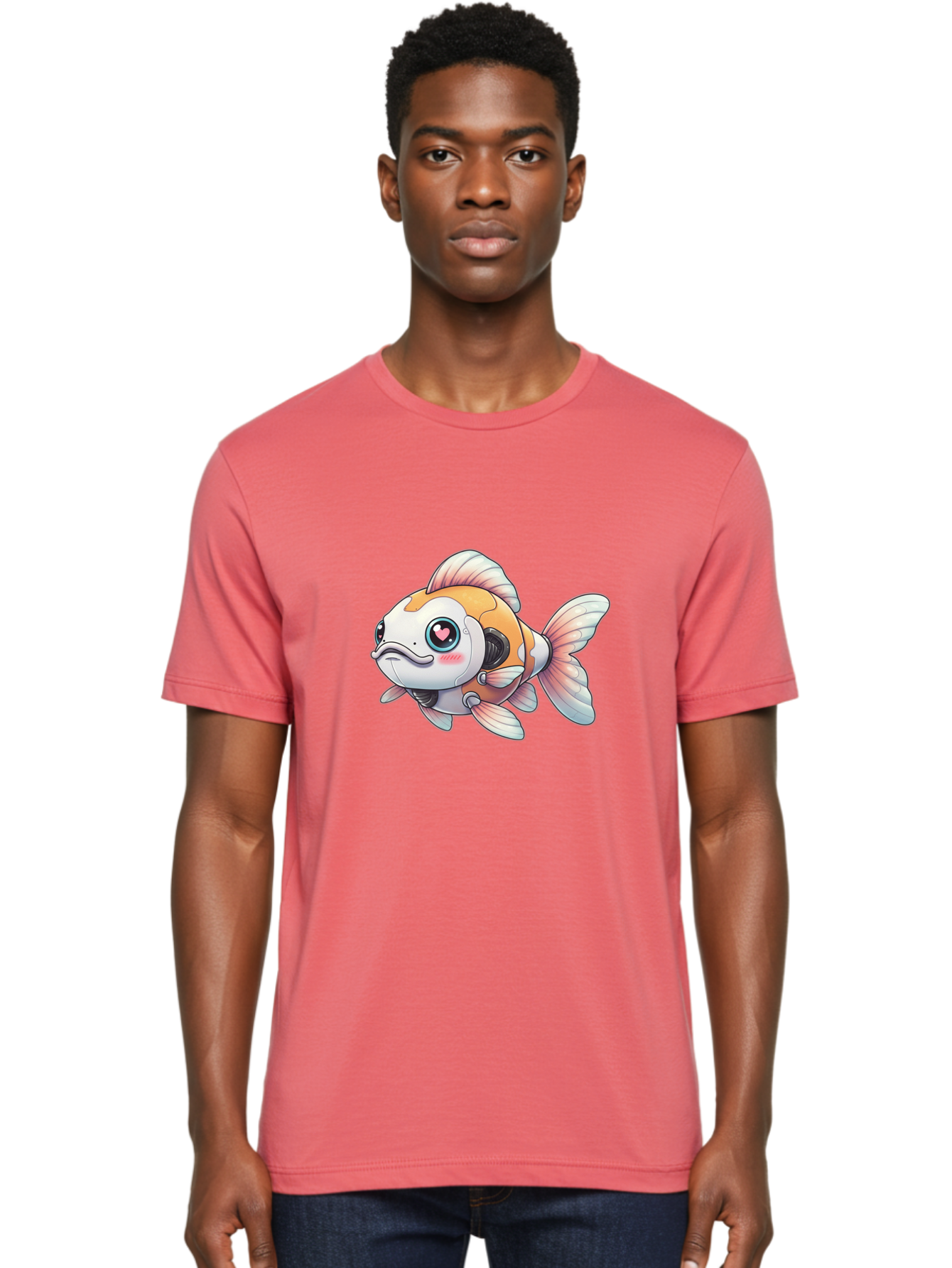 Robot-Goldfish-1 Men'S Graphic Tee, 100% Cotton, Comfortable Casual Summer Wear, Machine Washable, Vintage Camera, Old Camera, Antique Camera, Black Camera, Classic Photography, Photography Equipment, Nostalgic Device, Film Camera, Camera Art Bal255