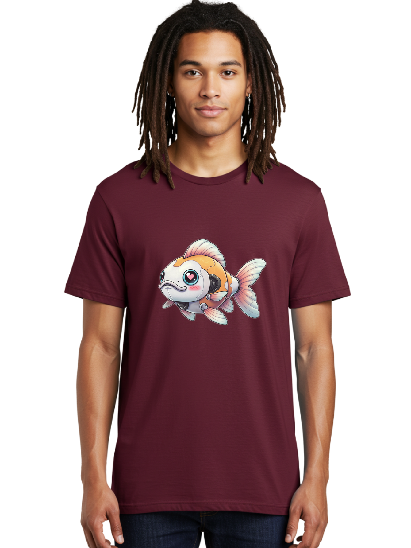 Robot-Goldfish-1 Men'S Graphic Tee, 100% Cotton, Comfortable Casual Summer Wear, Machine Washable, Vintage Camera, Old Camera, Antique Camera, Black Camera, Classic Photography, Photography Equipment, Nostalgic Device, Film Camera, Camera Art Bal255