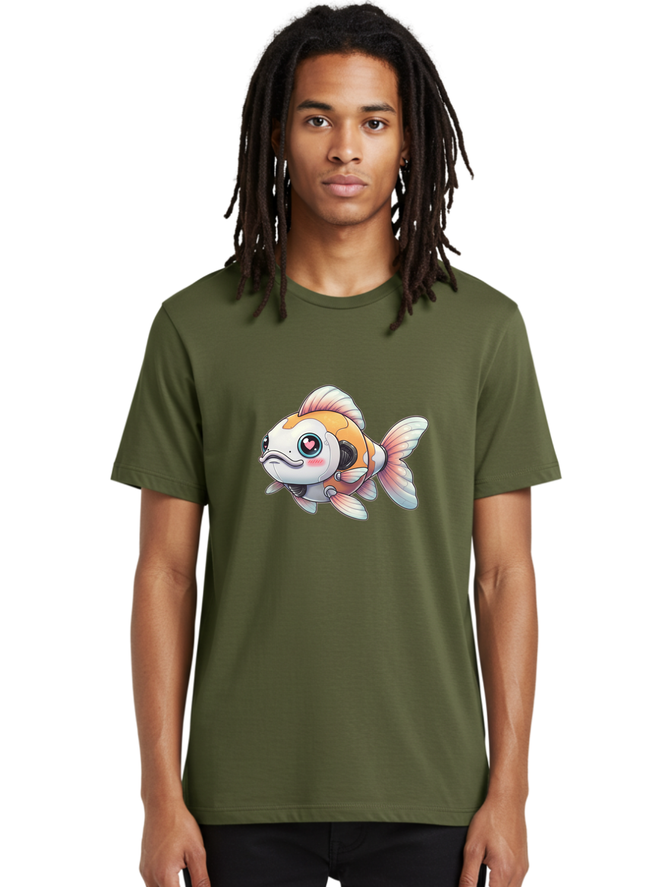Robot-Goldfish-1 Men'S Graphic Tee, 100% Cotton, Comfortable Casual Summer Wear, Machine Washable, Vintage Camera, Old Camera, Antique Camera, Black Camera, Classic Photography, Photography Equipment, Nostalgic Device, Film Camera, Camera Art Bal255