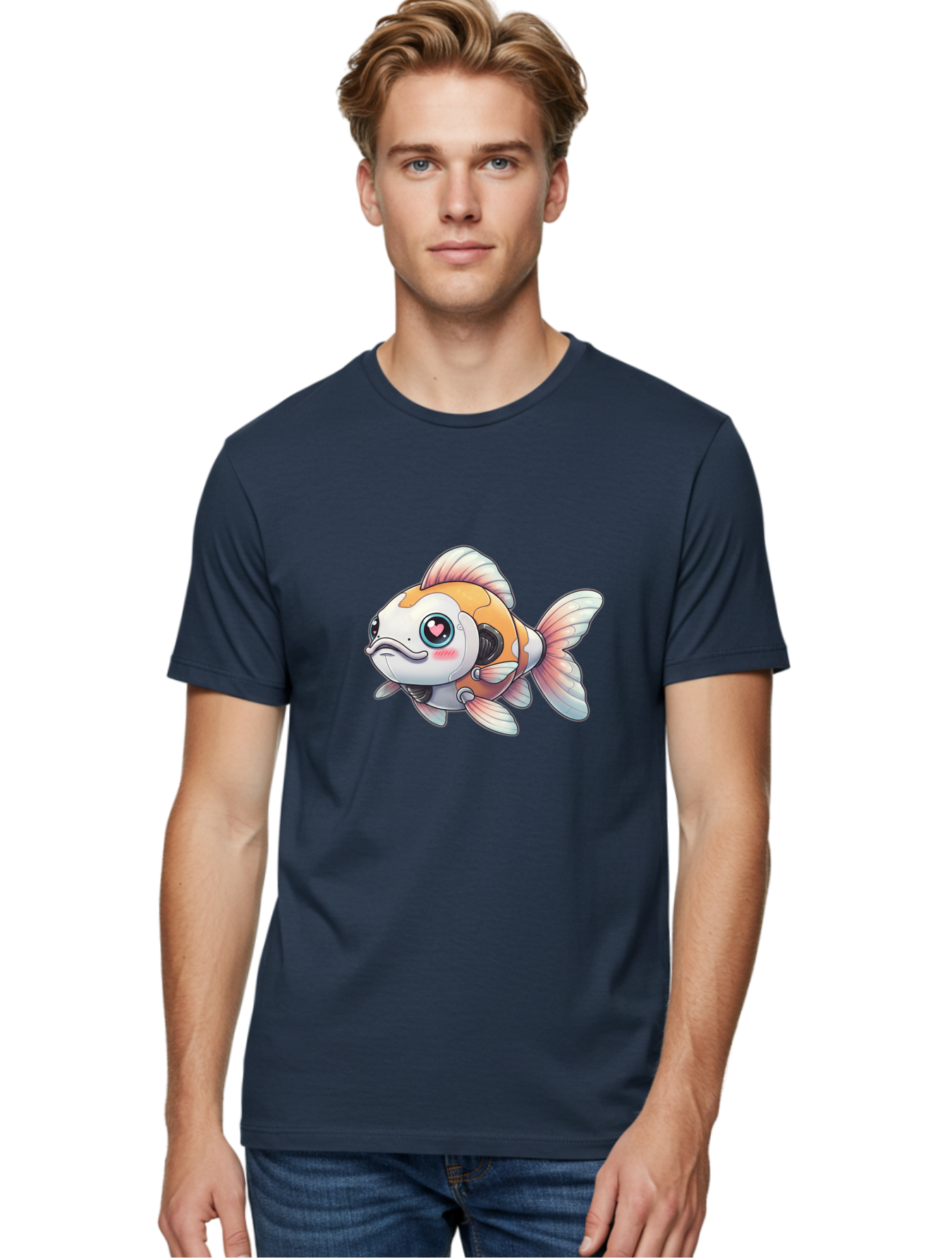 Robot-Goldfish-1 Men'S Graphic Tee, 100% Cotton, Comfortable Casual Summer Wear, Machine Washable, Vintage Camera, Old Camera, Antique Camera, Black Camera, Classic Photography, Photography Equipment, Nostalgic Device, Film Camera, Camera Art Bal255