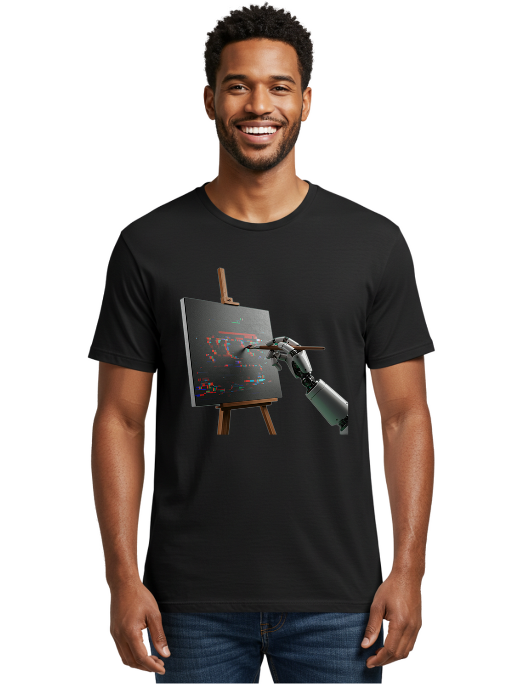 Robot-Painting Men'S Graphic Tee, 100% Cotton, Comfortable Casual Summer Wear, Machine Washable, Vintage Camera, Old Camera, Antique Camera, Black Camera, Classic Photography, Photography Equipment, Nostalgic Device, Film Camera, Camera Art Bal258