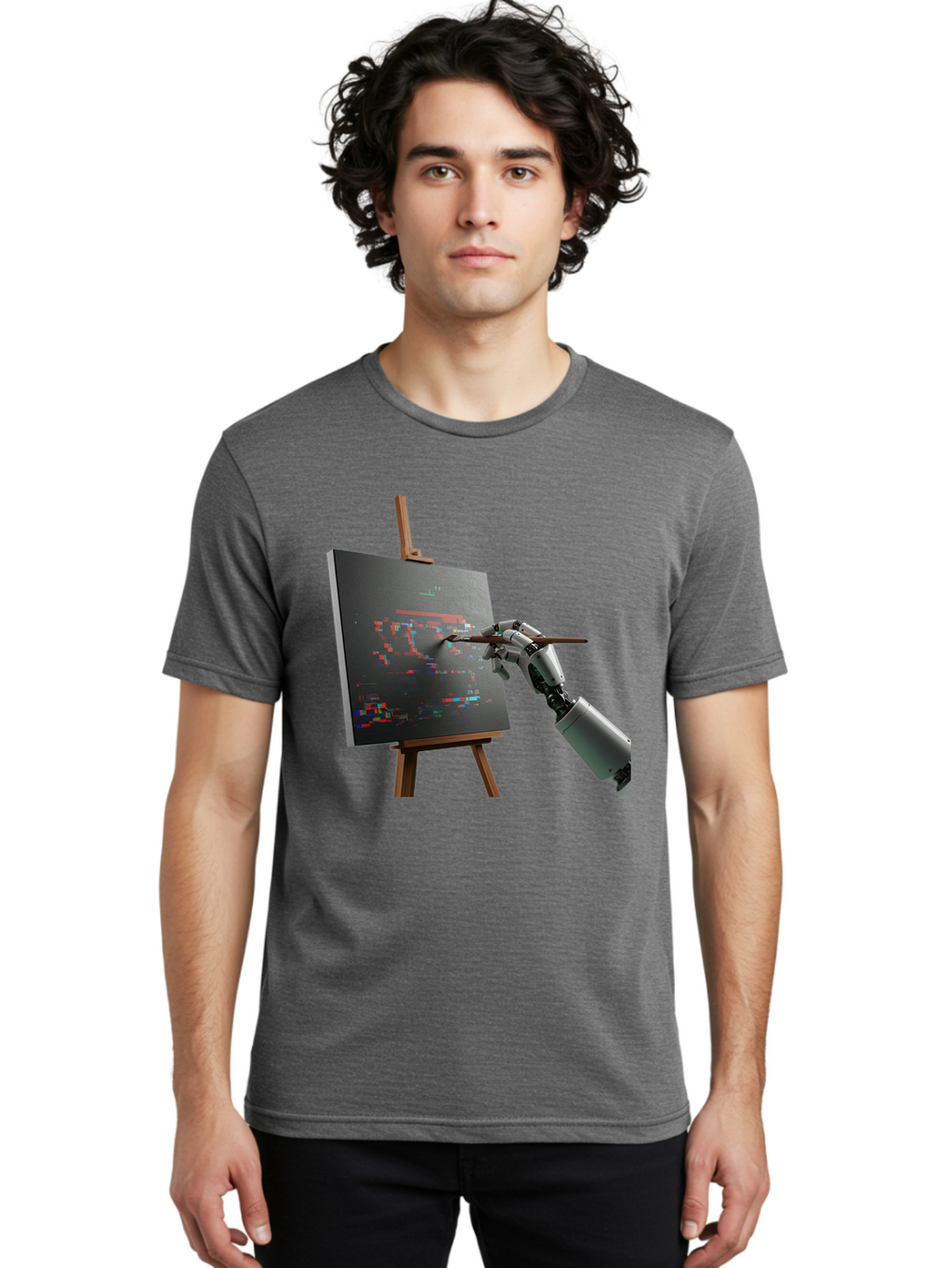 Robot-Painting Men'S Graphic Tee, 100% Cotton, Comfortable Casual Summer Wear, Machine Washable, Vintage Camera, Old Camera, Antique Camera, Black Camera, Classic Photography, Photography Equipment, Nostalgic Device, Film Camera, Camera Art Bal258