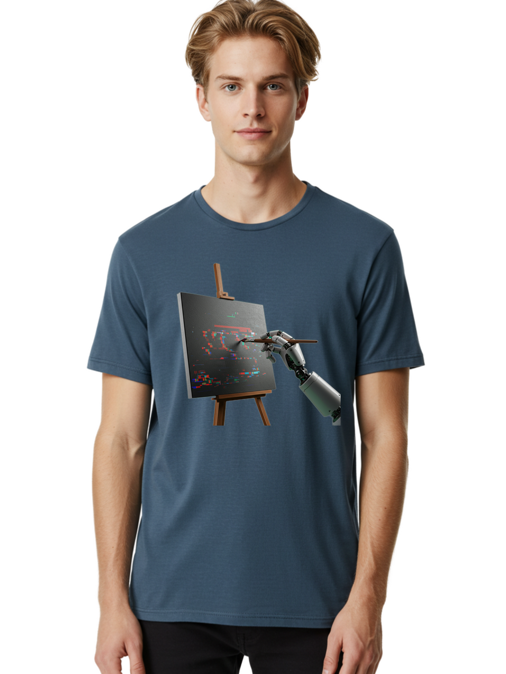 Robot-Painting Men'S Graphic Tee, 100% Cotton, Comfortable Casual Summer Wear, Machine Washable, Vintage Camera, Old Camera, Antique Camera, Black Camera, Classic Photography, Photography Equipment, Nostalgic Device, Film Camera, Camera Art Bal258