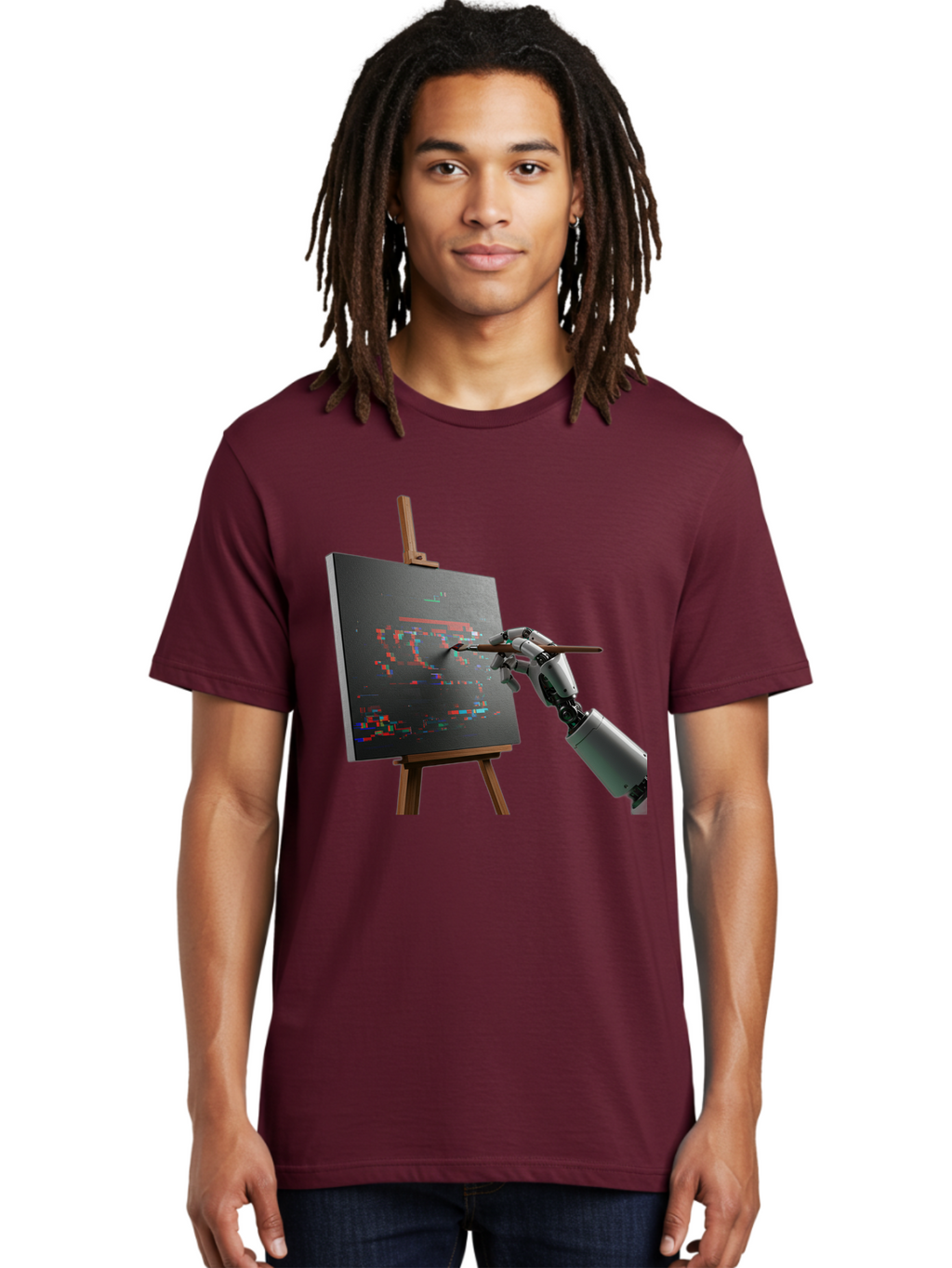 Robot-Painting Men'S Graphic Tee, 100% Cotton, Comfortable Casual Summer Wear, Machine Washable, Vintage Camera, Old Camera, Antique Camera, Black Camera, Classic Photography, Photography Equipment, Nostalgic Device, Film Camera, Camera Art Bal258