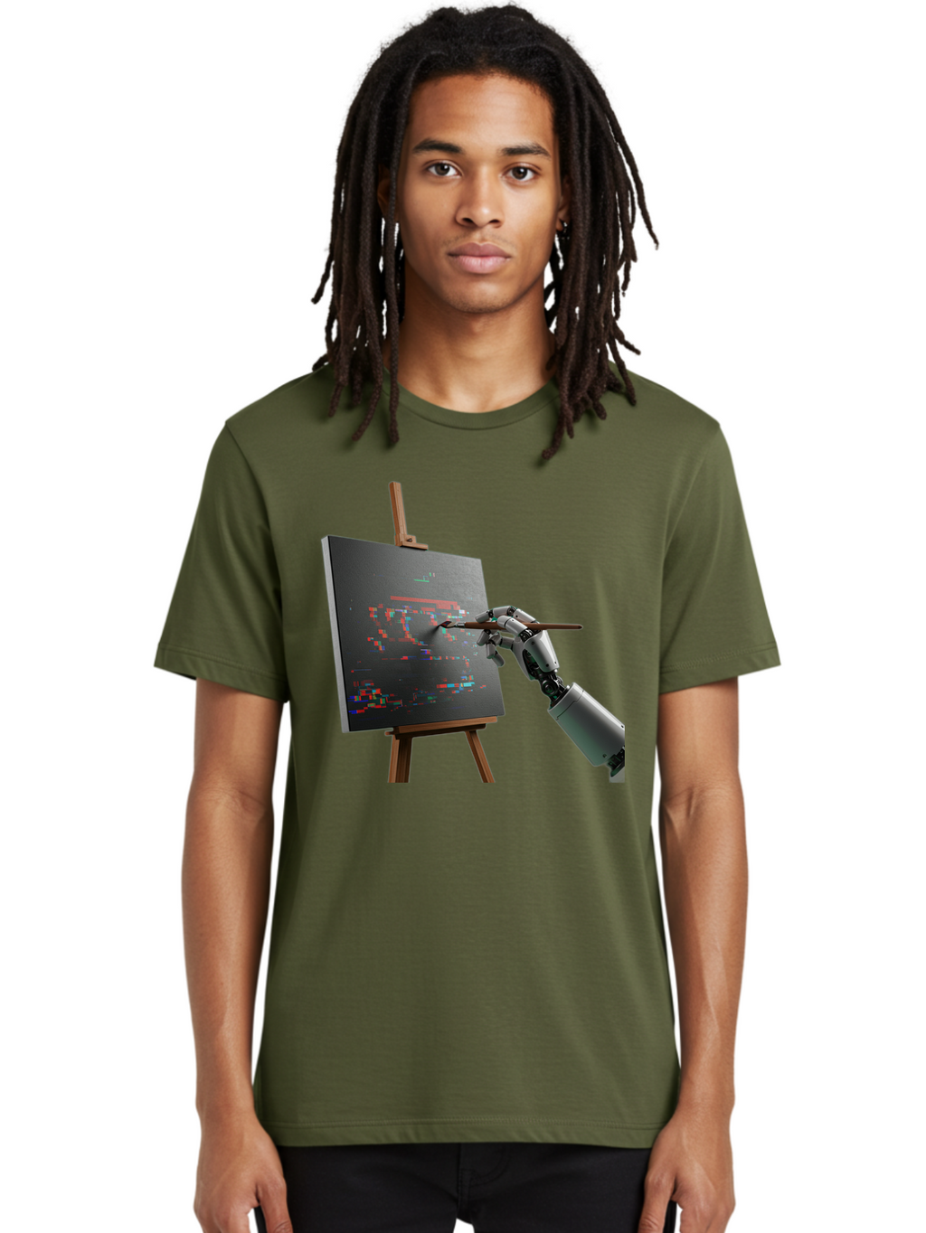 Robot-Painting Men'S Graphic Tee, 100% Cotton, Comfortable Casual Summer Wear, Machine Washable, Vintage Camera, Old Camera, Antique Camera, Black Camera, Classic Photography, Photography Equipment, Nostalgic Device, Film Camera, Camera Art Bal258