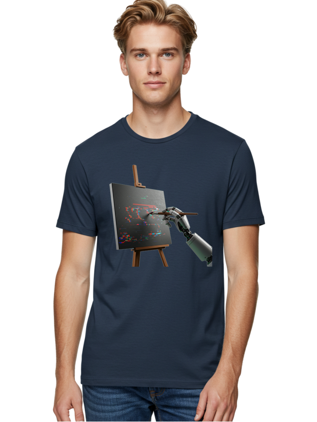 Robot-Painting Men'S Graphic Tee, 100% Cotton, Comfortable Casual Summer Wear, Machine Washable, Vintage Camera, Old Camera, Antique Camera, Black Camera, Classic Photography, Photography Equipment, Nostalgic Device, Film Camera, Camera Art Bal258