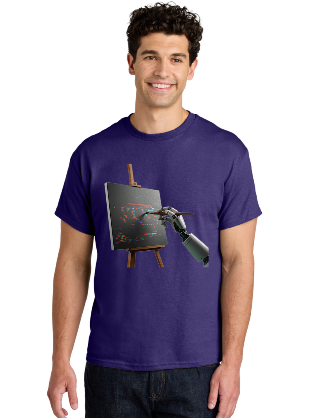 Robot-Painting Men'S Graphic Tee, 100% Cotton, Comfortable Casual Summer Wear, Machine Washable, Vintage Camera, Old Camera, Antique Camera, Black Camera, Classic Photography, Photography Equipment, Nostalgic Device, Film Camera, Camera Art Bal258