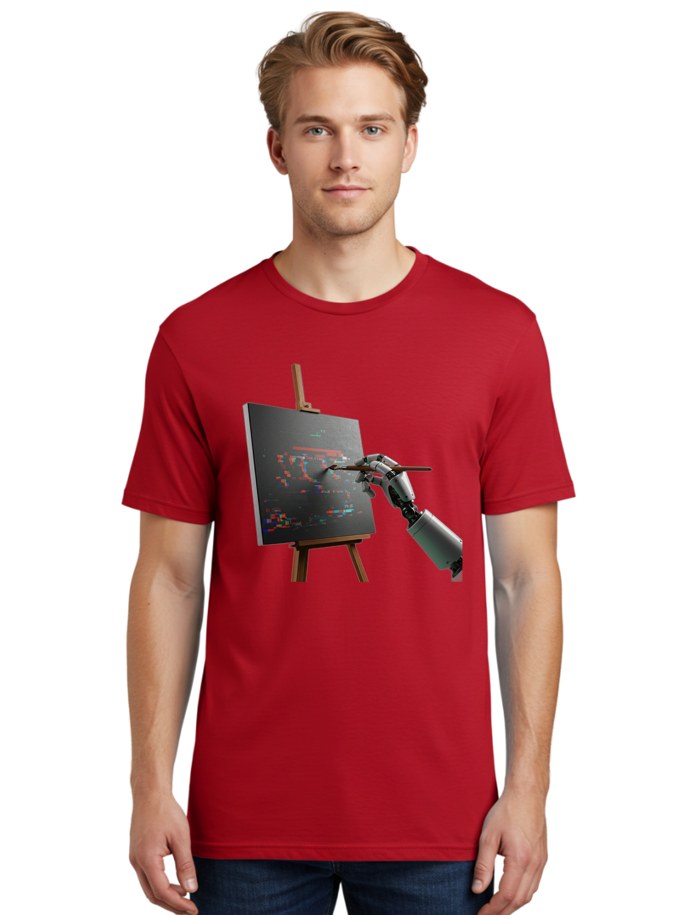 Robot-Painting Men'S Graphic Tee, 100% Cotton, Comfortable Casual Summer Wear, Machine Washable, Vintage Camera, Old Camera, Antique Camera, Black Camera, Classic Photography, Photography Equipment, Nostalgic Device, Film Camera, Camera Art Bal258
