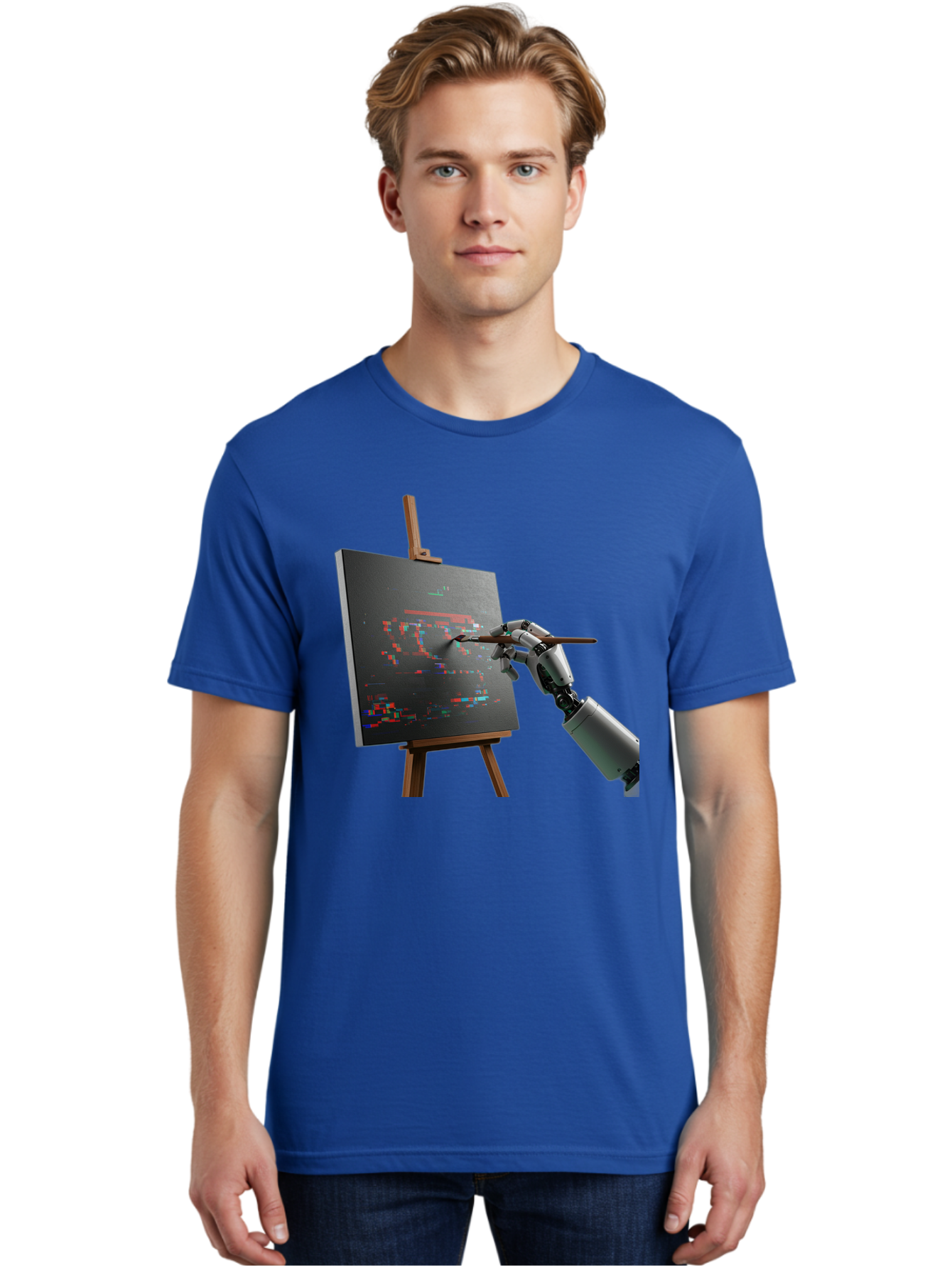 Robot-Painting Men'S Graphic Tee, 100% Cotton, Comfortable Casual Summer Wear, Machine Washable, Vintage Camera, Old Camera, Antique Camera, Black Camera, Classic Photography, Photography Equipment, Nostalgic Device, Film Camera, Camera Art Bal258