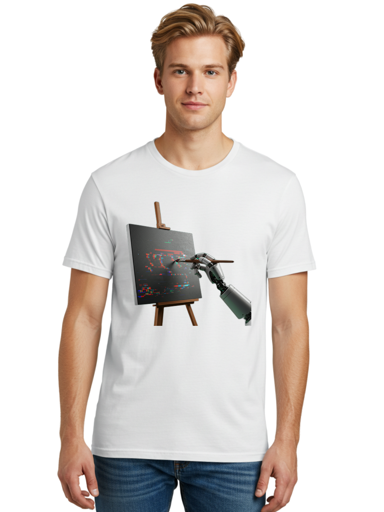 Robot-Painting Men'S Graphic Tee, 100% Cotton, Comfortable Casual Summer Wear, Machine Washable, Vintage Camera, Old Camera, Antique Camera, Black Camera, Classic Photography, Photography Equipment, Nostalgic Device, Film Camera, Camera Art Bal258