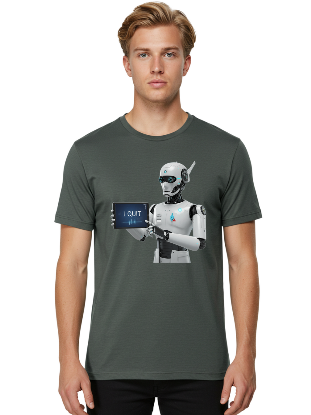Robot-Quitting Men'S Graphic Tee, 100% Cotton, Comfortable Casual Summer Wear, Machine Washable, Vintage Camera, Old Camera, Antique Camera, Black Camera, Classic Photography, Photography Equipment, Nostalgic Device, Film Camera, Camera Art Bal260
