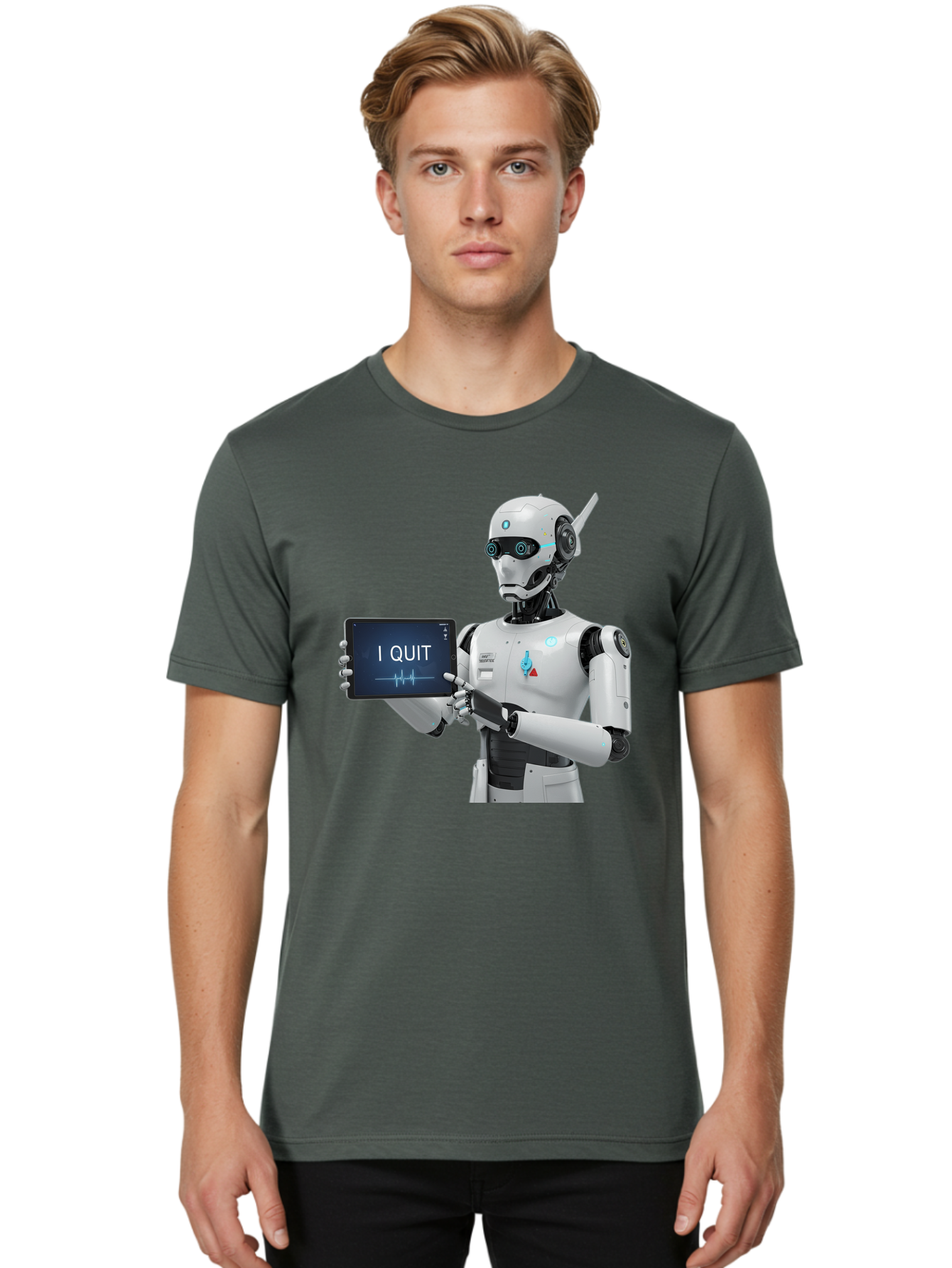 Robot-Quitting Men'S Graphic Tee, 100% Cotton, Comfortable Casual Summer Wear, Machine Washable, Vintage Camera, Old Camera, Antique Camera, Black Camera, Classic Photography, Photography Equipment, Nostalgic Device, Film Camera, Camera Art Bal260
