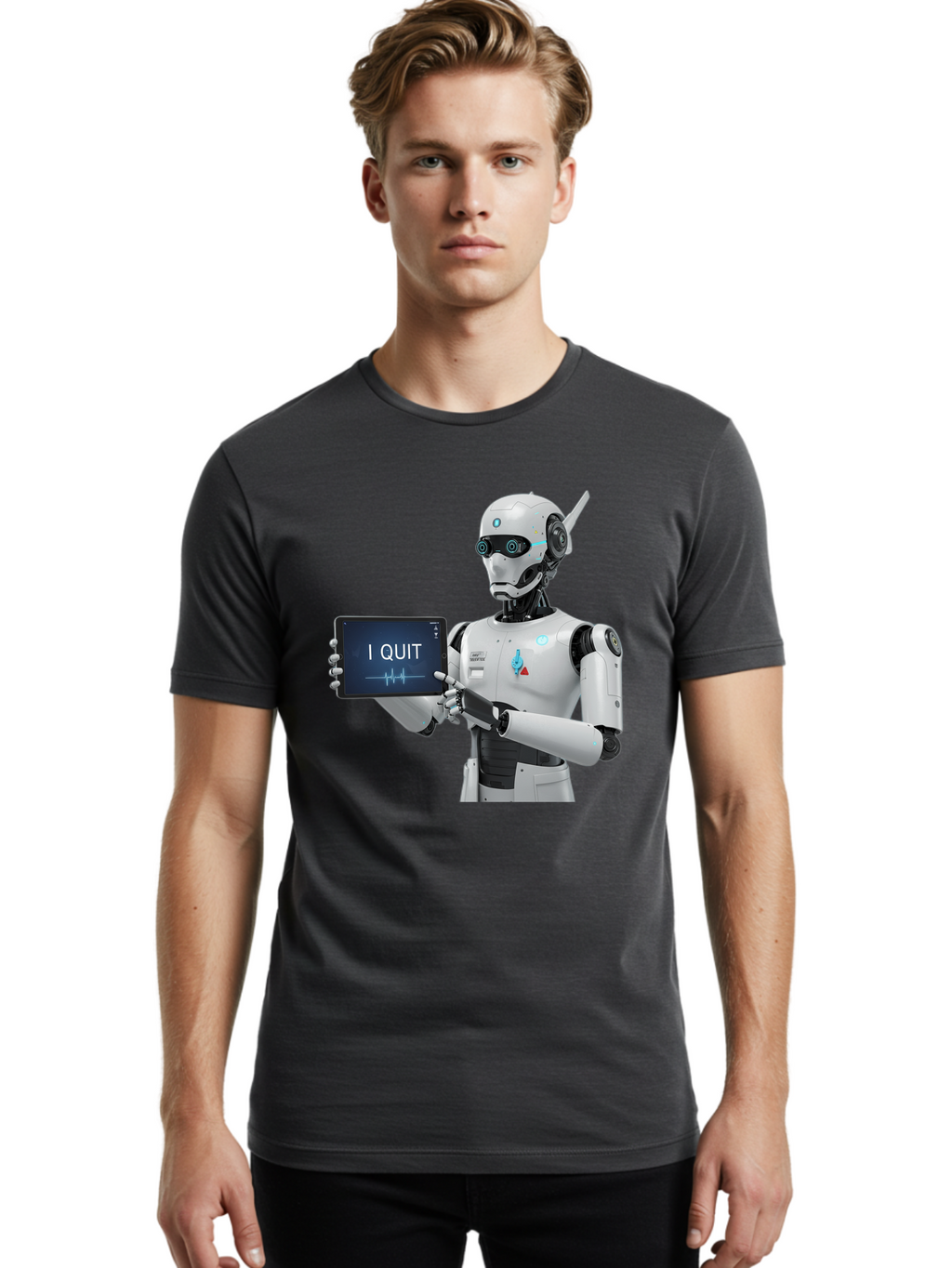 Robot-Quitting Men'S Graphic Tee, 100% Cotton, Comfortable Casual Summer Wear, Machine Washable, Vintage Camera, Old Camera, Antique Camera, Black Camera, Classic Photography, Photography Equipment, Nostalgic Device, Film Camera, Camera Art Bal260
