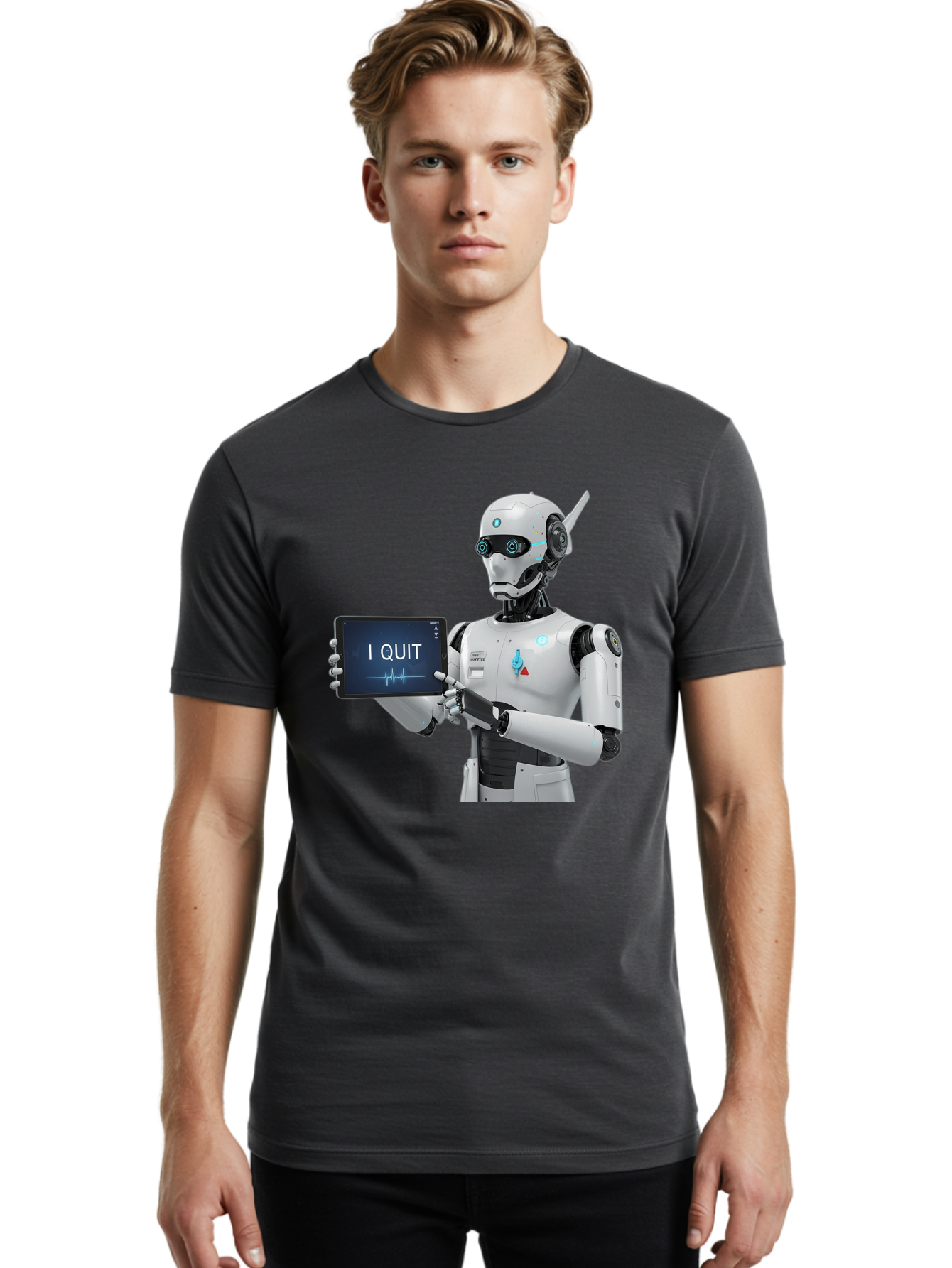 Robot-Quitting Men'S Graphic Tee, 100% Cotton, Comfortable Casual Summer Wear, Machine Washable, Vintage Camera, Old Camera, Antique Camera, Black Camera, Classic Photography, Photography Equipment, Nostalgic Device, Film Camera, Camera Art Bal260