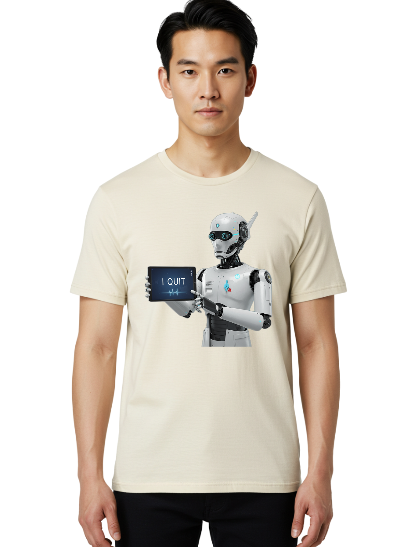 Robot-Quitting Men'S Graphic Tee, 100% Cotton, Comfortable Casual Summer Wear, Machine Washable, Vintage Camera, Old Camera, Antique Camera, Black Camera, Classic Photography, Photography Equipment, Nostalgic Device, Film Camera, Camera Art Bal260