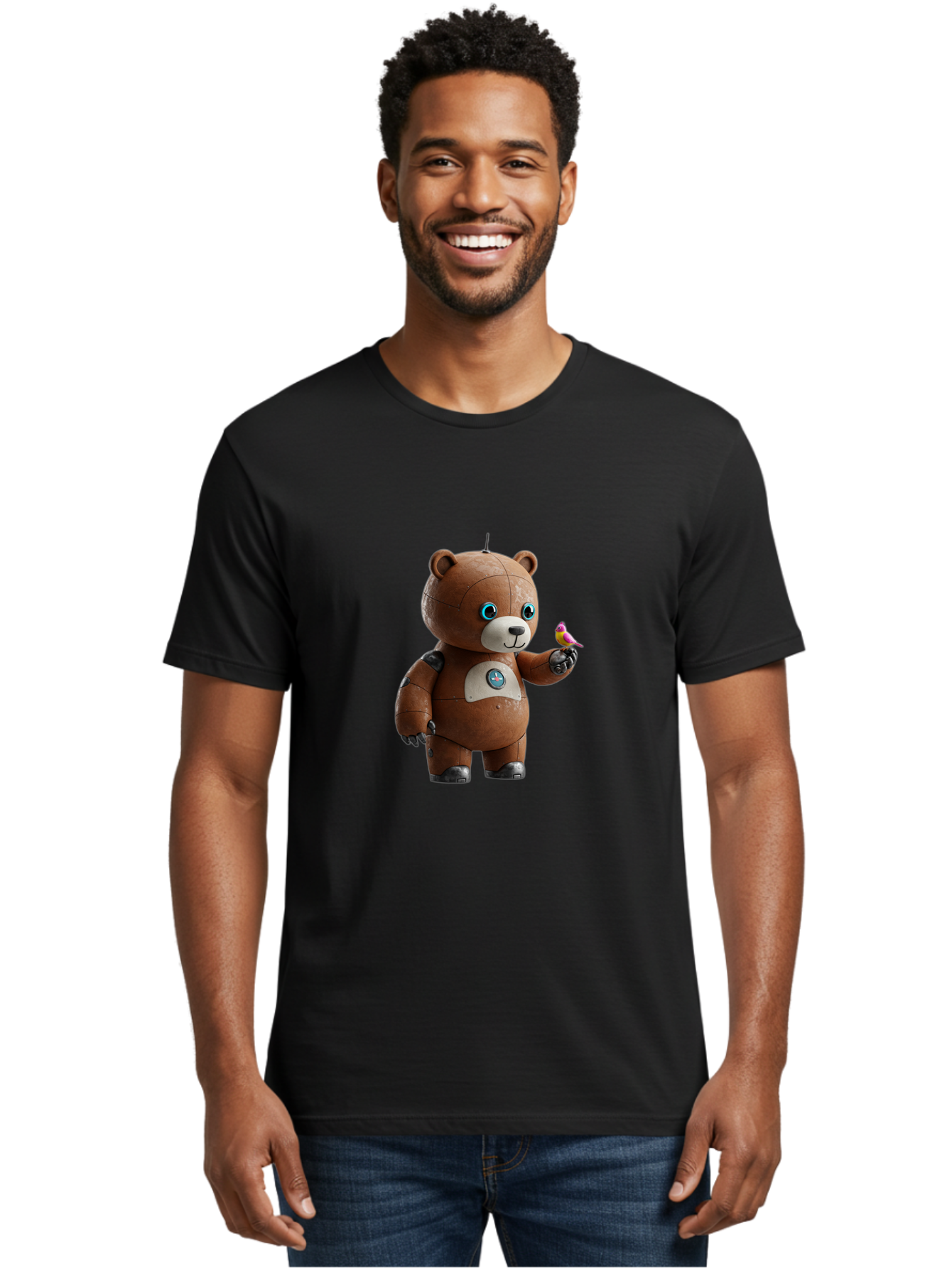Robot-Teddy Men'S Graphic Tee, 100% Cotton, Comfortable Casual Summer Wear, Machine Washable, Vintage Camera, Old Camera, Antique Camera, Black Camera, Classic Photography, Photography Equipment, Nostalgic Device, Film Camera, Camera Art Bal262