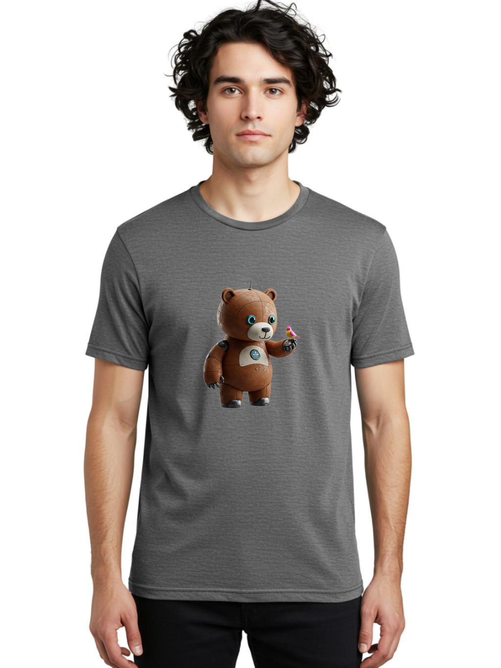 Robot-Teddy Men'S Graphic Tee, 100% Cotton, Comfortable Casual Summer Wear, Machine Washable, Vintage Camera, Old Camera, Antique Camera, Black Camera, Classic Photography, Photography Equipment, Nostalgic Device, Film Camera, Camera Art Bal262