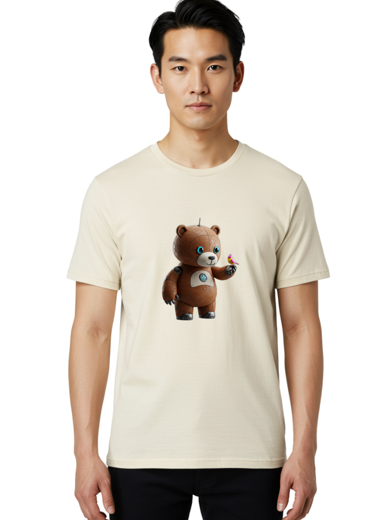 Robot-Teddy Men'S Graphic Tee, 100% Cotton, Comfortable Casual Summer Wear, Machine Washable, Vintage Camera, Old Camera, Antique Camera, Black Camera, Classic Photography, Photography Equipment, Nostalgic Device, Film Camera, Camera Art Bal262