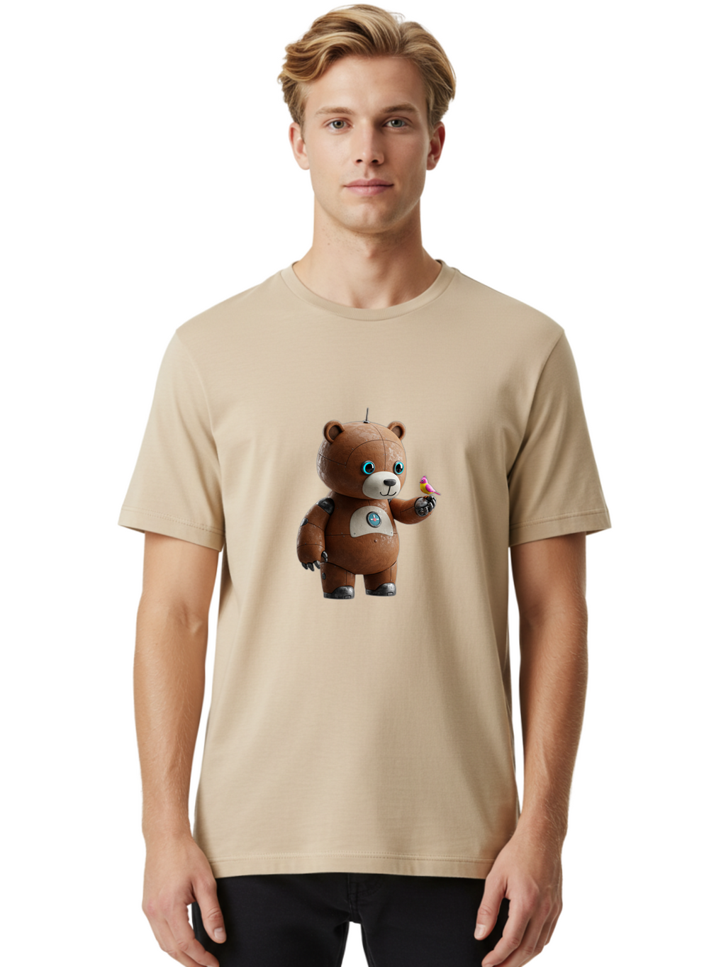 Robot-Teddy Men'S Graphic Tee, 100% Cotton, Comfortable Casual Summer Wear, Machine Washable, Vintage Camera, Old Camera, Antique Camera, Black Camera, Classic Photography, Photography Equipment, Nostalgic Device, Film Camera, Camera Art Bal262