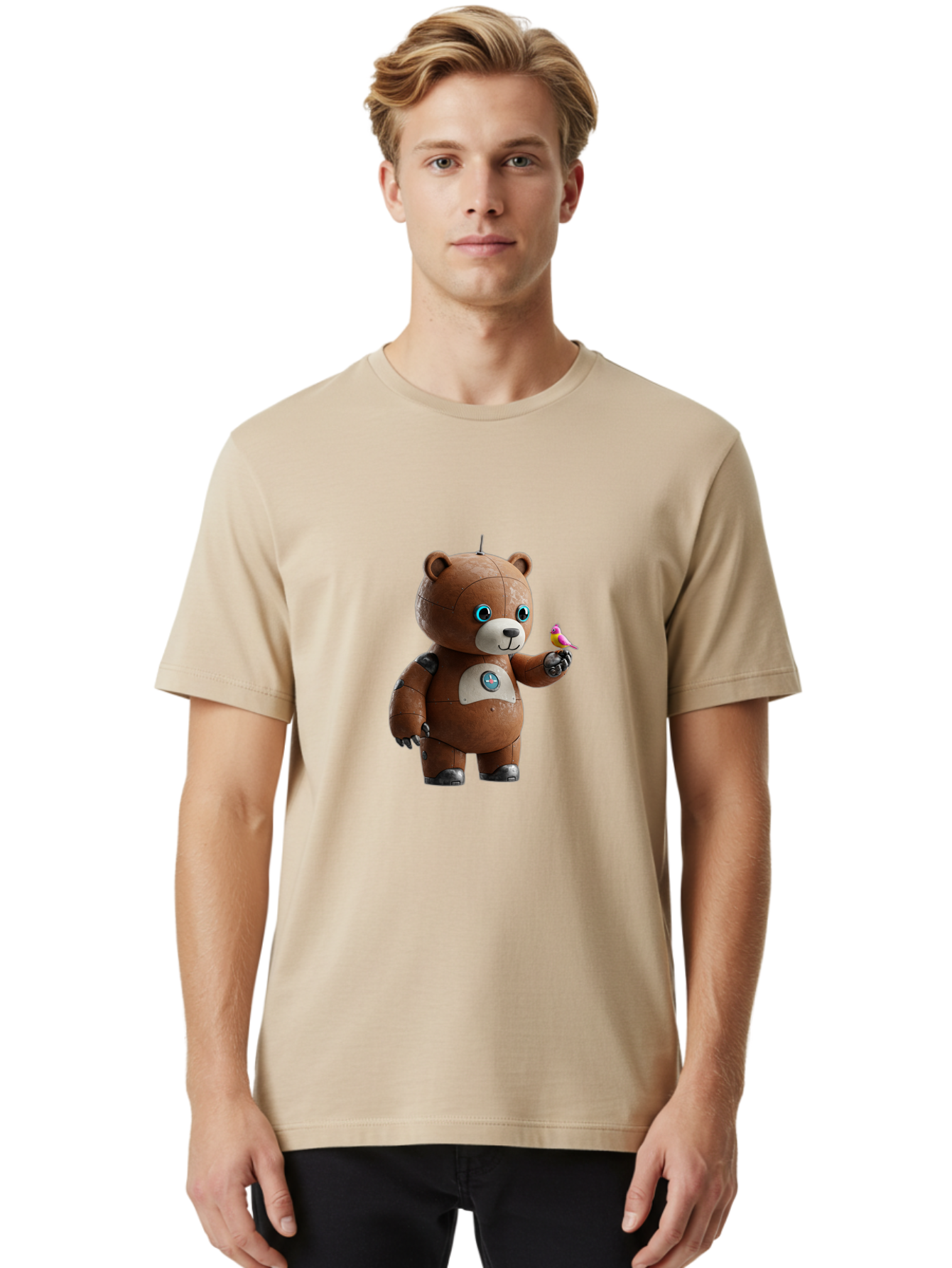 Robot-Teddy Men'S Graphic Tee, 100% Cotton, Comfortable Casual Summer Wear, Machine Washable, Vintage Camera, Old Camera, Antique Camera, Black Camera, Classic Photography, Photography Equipment, Nostalgic Device, Film Camera, Camera Art Bal262