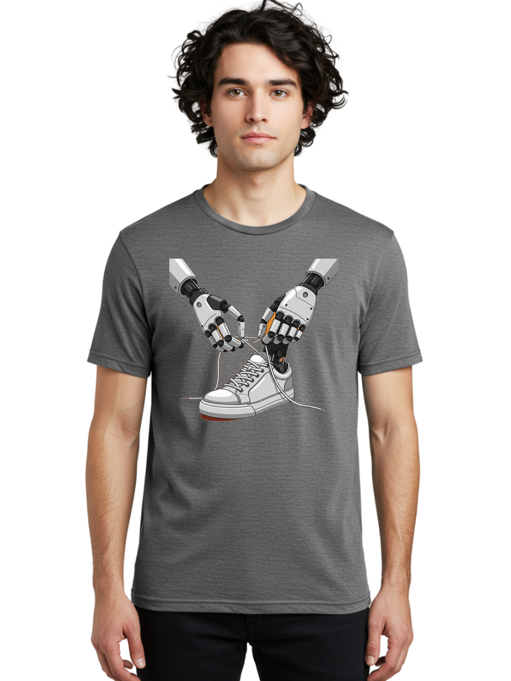 Robot-Tying-Shoe Men'S Graphic Tee, 100% Cotton, Comfortable Casual Summer Wear, Machine Washable, Vintage Camera, Old Camera, Antique Camera, Black Camera, Classic Photography, Photography Equipment, Nostalgic Device, Film Camera, Camera Art Bal263