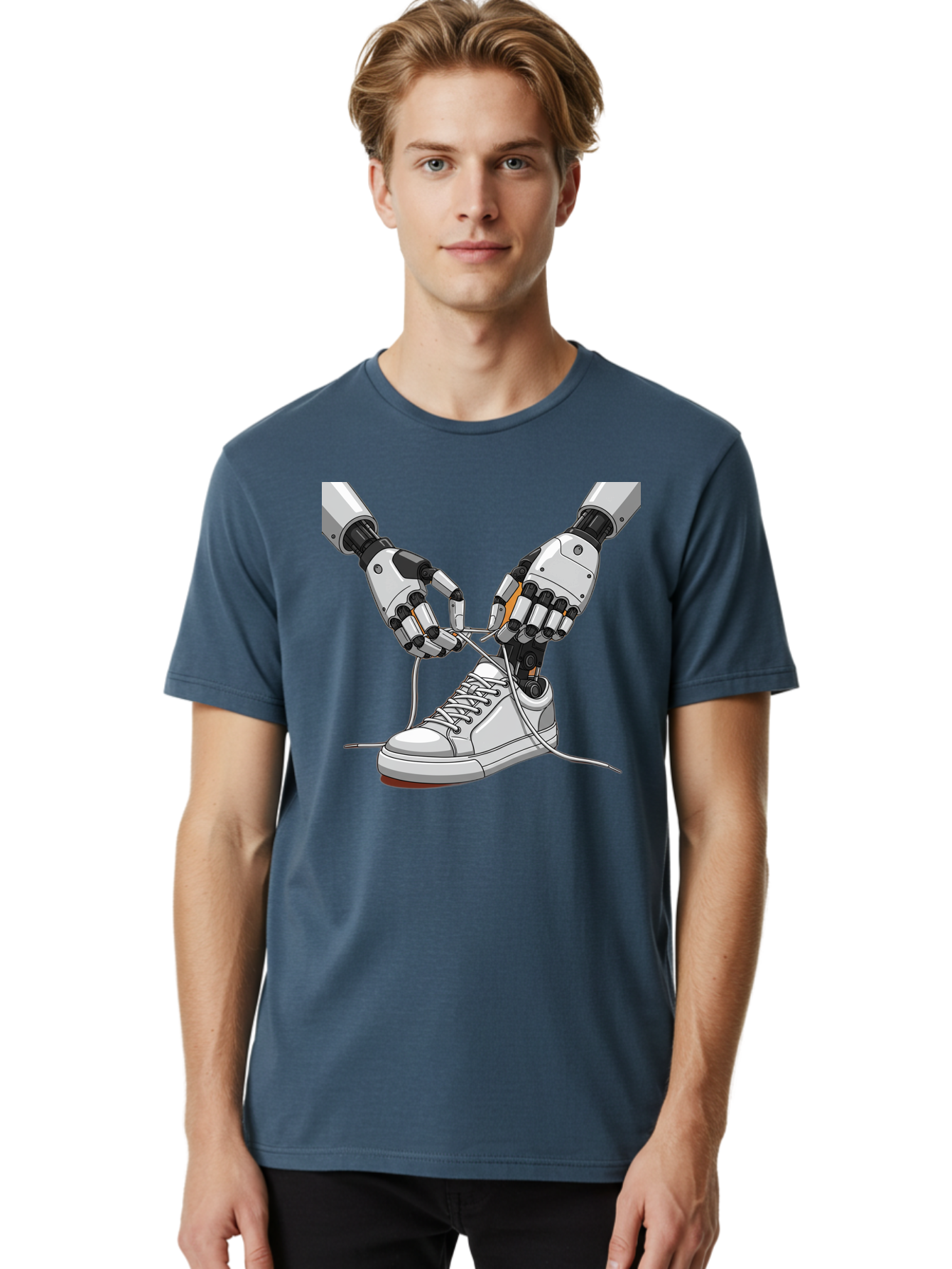 Robot-Tying-Shoe Men'S Graphic Tee, 100% Cotton, Comfortable Casual Summer Wear, Machine Washable, Vintage Camera, Old Camera, Antique Camera, Black Camera, Classic Photography, Photography Equipment, Nostalgic Device, Film Camera, Camera Art Bal263