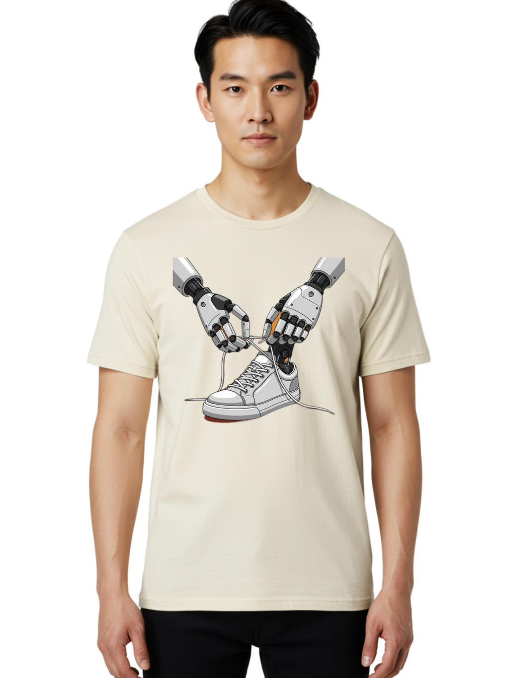 Robot-Tying-Shoe Men'S Graphic Tee, 100% Cotton, Comfortable Casual Summer Wear, Machine Washable, Vintage Camera, Old Camera, Antique Camera, Black Camera, Classic Photography, Photography Equipment, Nostalgic Device, Film Camera, Camera Art Bal263
