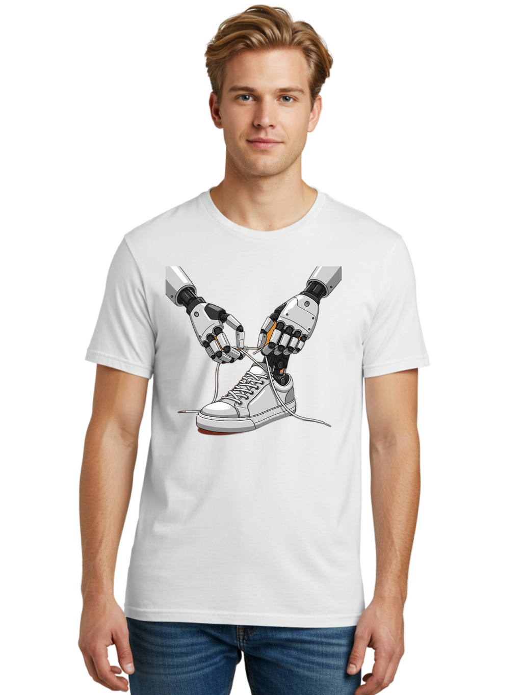 Robot-Tying-Shoe Men'S Graphic Tee, 100% Cotton, Comfortable Casual Summer Wear, Machine Washable, Vintage Camera, Old Camera, Antique Camera, Black Camera, Classic Photography, Photography Equipment, Nostalgic Device, Film Camera, Camera Art Bal263