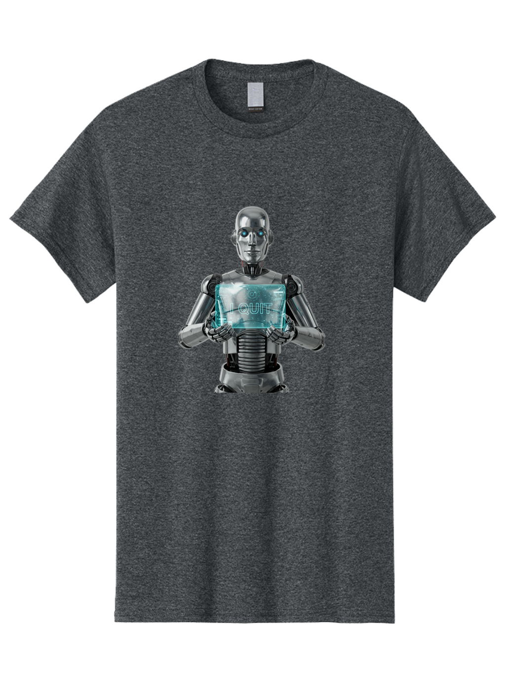 Robot-With-I-Quit Men'S Graphic Tee, 100% Cotton, Comfortable Casual Summer Wear, Machine Washable, Vintage Camera, Old Camera, Antique Camera, Black Camera, Classic Photography, Photography Equipment, Nostalgic Device, Film Camera, Camera Art Bal264