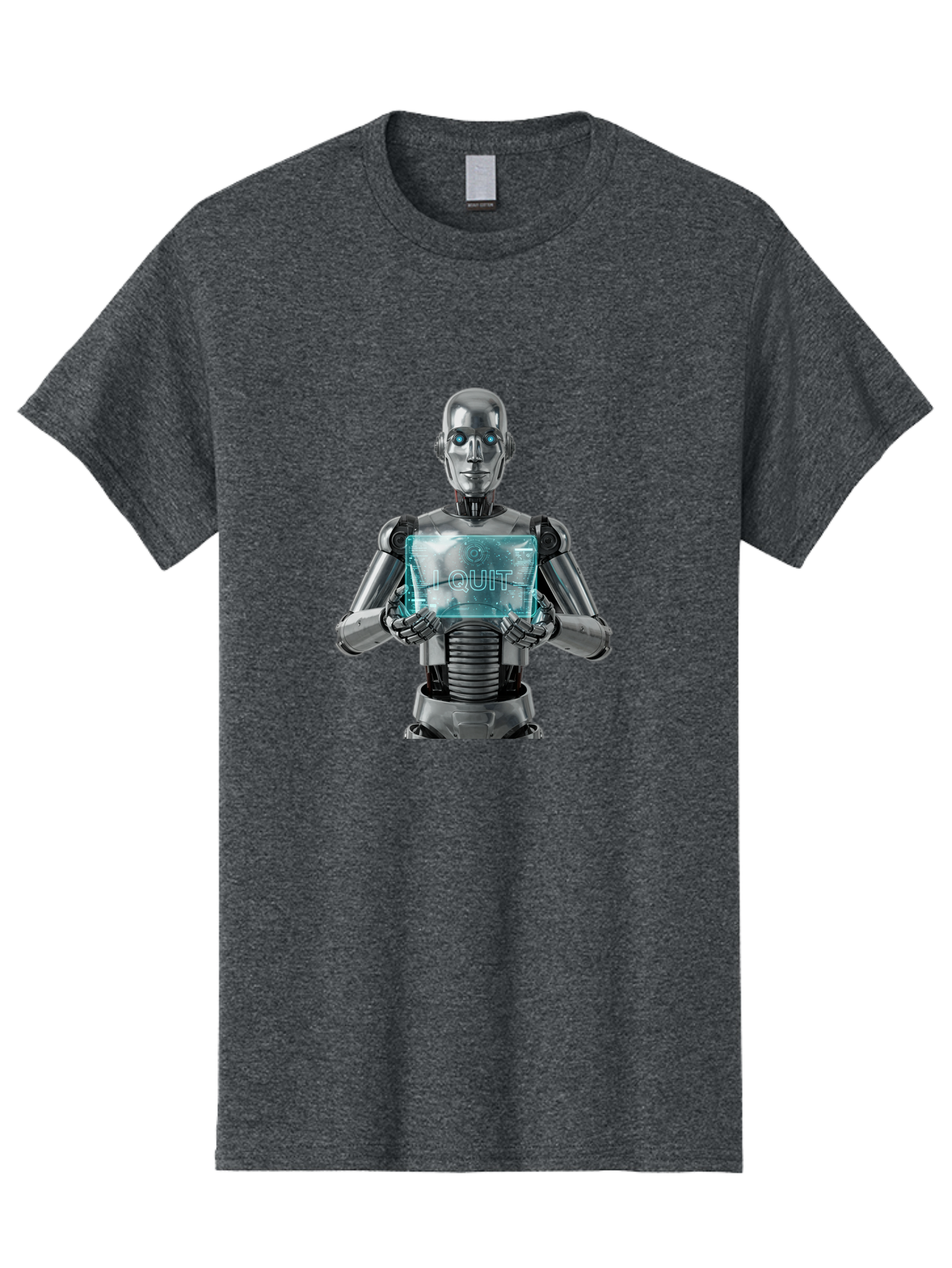 Robot-With-I-Quit Men'S Graphic Tee, 100% Cotton, Comfortable Casual Summer Wear, Machine Washable, Vintage Camera, Old Camera, Antique Camera, Black Camera, Classic Photography, Photography Equipment, Nostalgic Device, Film Camera, Camera Art Bal264